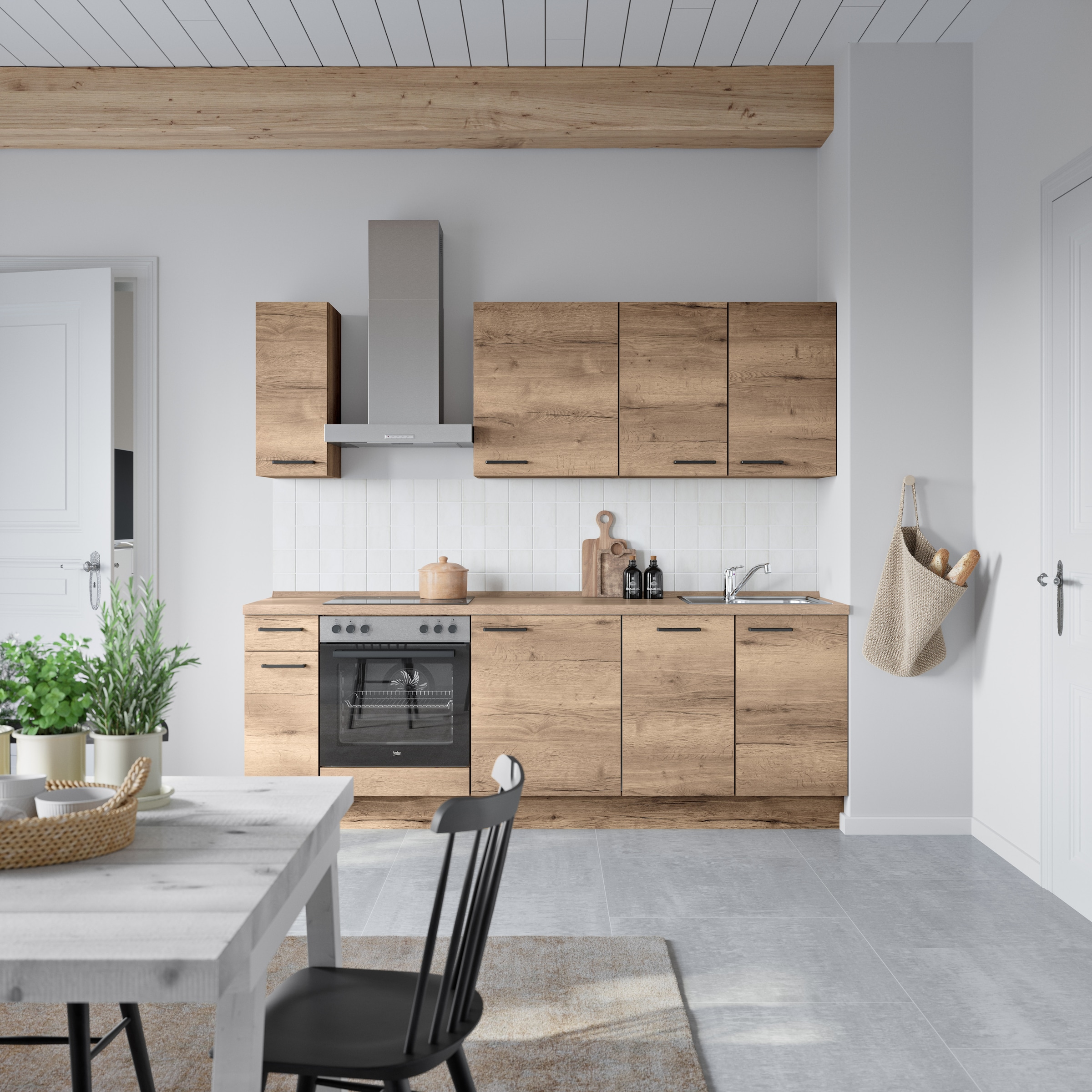 nobilia® Küchenzeile »"Structura I"«, vormontiert, Ausrichtung wählbar, Breite 240 cm, wahlw. mit E-Geräten