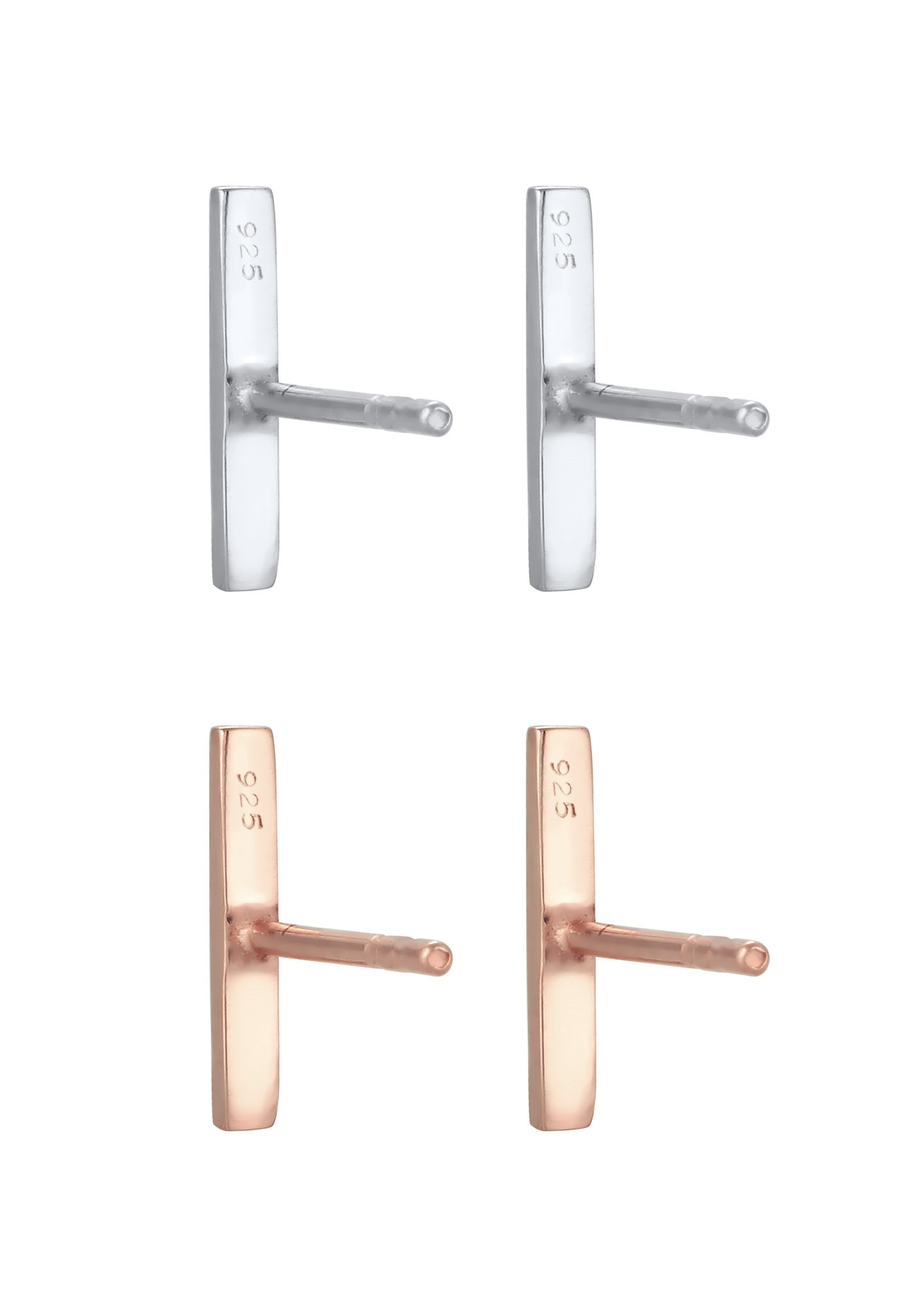 Elli Ohrring-Set »Ohrstecker Stab 2er Set 925 Sterling Silber Bicolor«