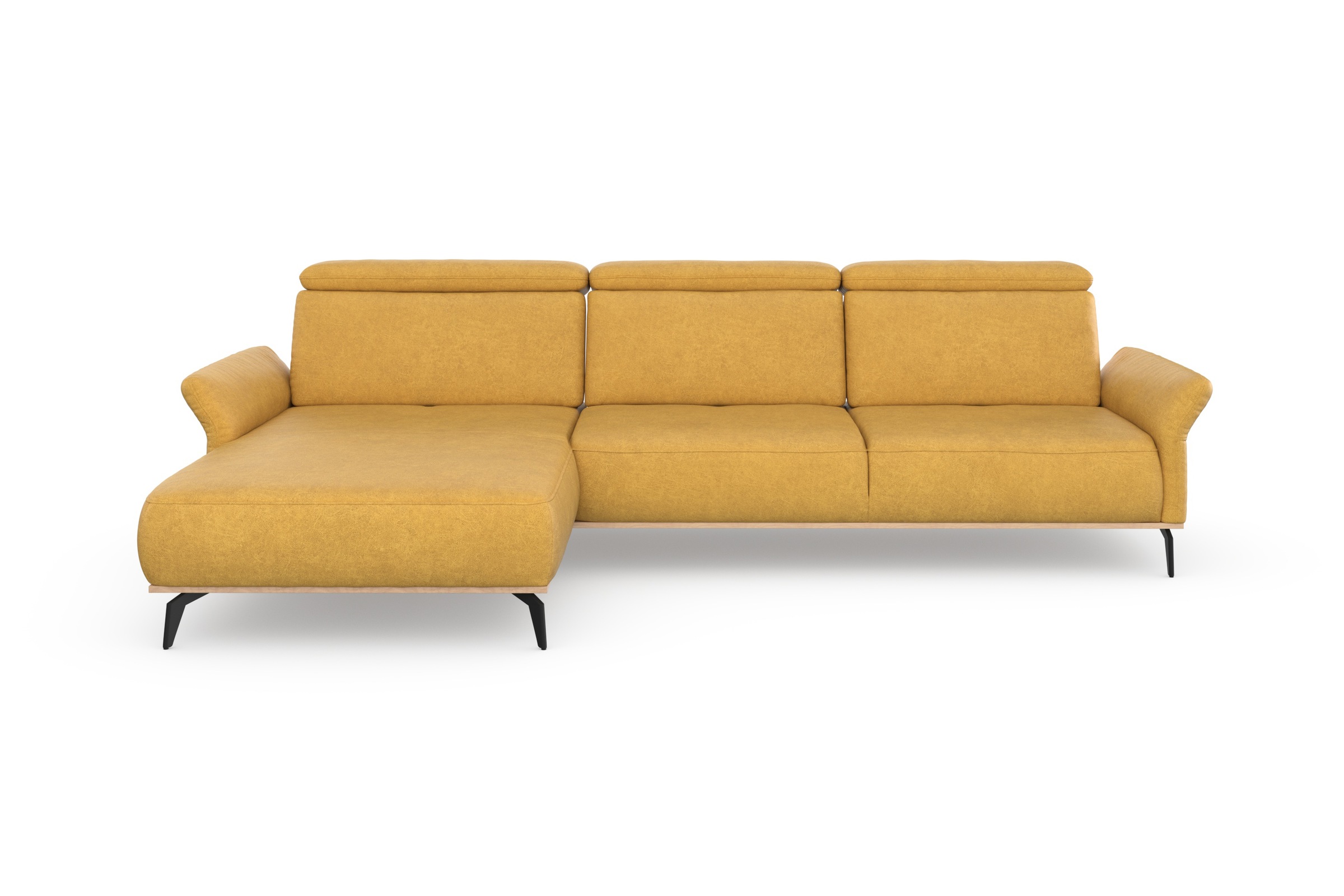 PLACES OF STYLE Ecksofa »Fjord L-Form« massiv, wahlweise mit Armlehnfunktio günstig online kaufen