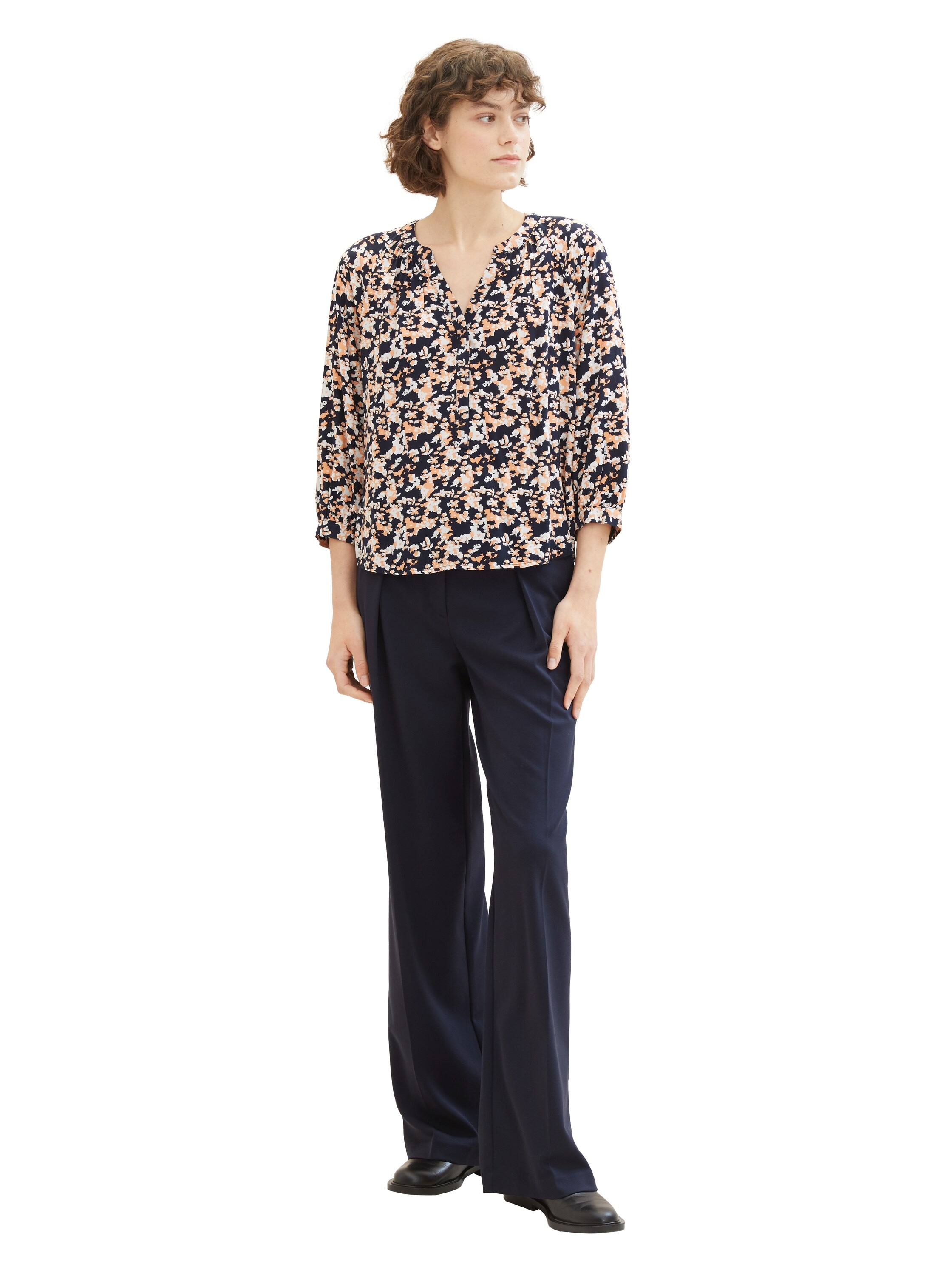 TOM TAILOR Druckbluse, mit Serafino-Kragen