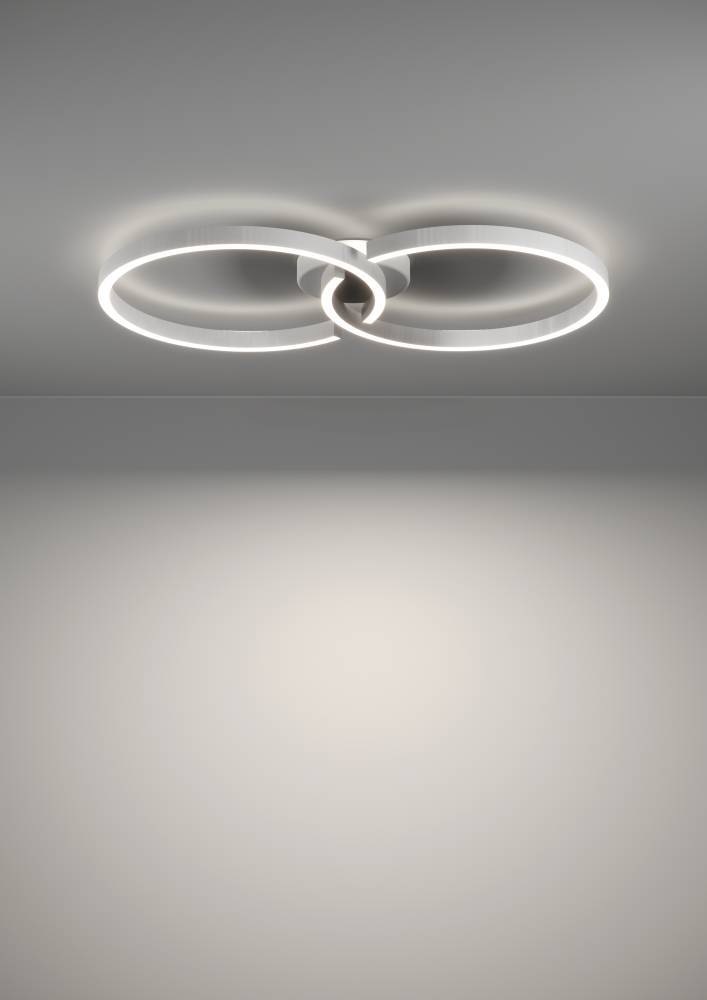 EGLO Deckenleuchte »AMANDOLO«, 1 flammig, Leuchtmittel LED-Modul | LED fest integriert, dimmbare Deckenlampe, Fernbedienung, Metall in Weiß, RGB Backlight