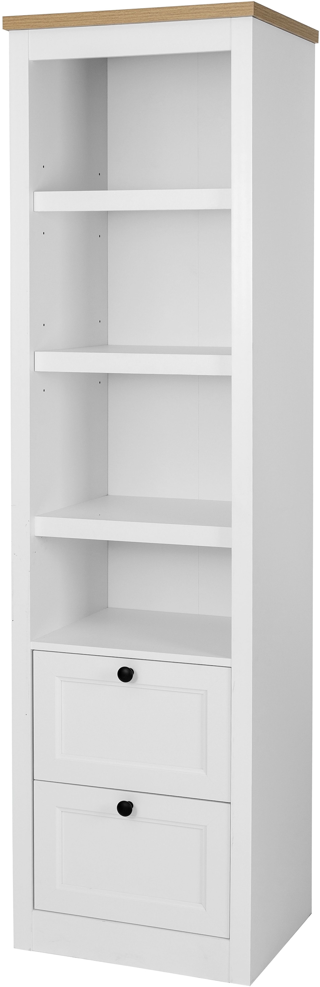 OTTO home Vitrine »Rigny« aus MDF, mit Holz-Zierleiste, schwarzem Metallgri günstig online kaufen