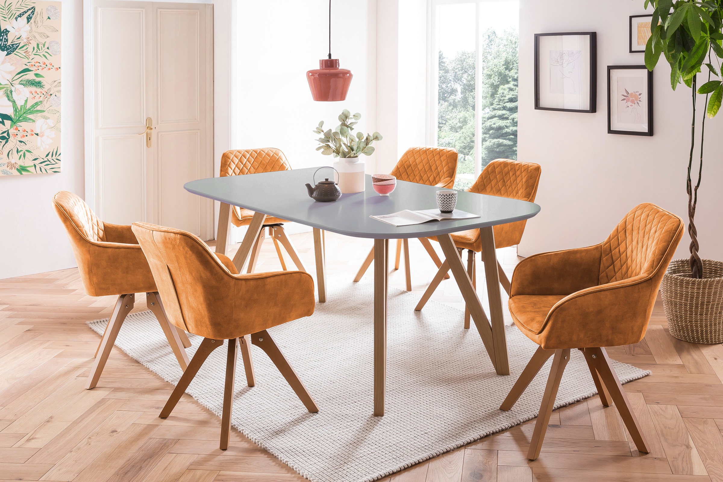 SalesFever Essgruppe »Stilvolle Essgruppe« 5-teiliges Set: Samtverlours-Stü günstig online kaufen