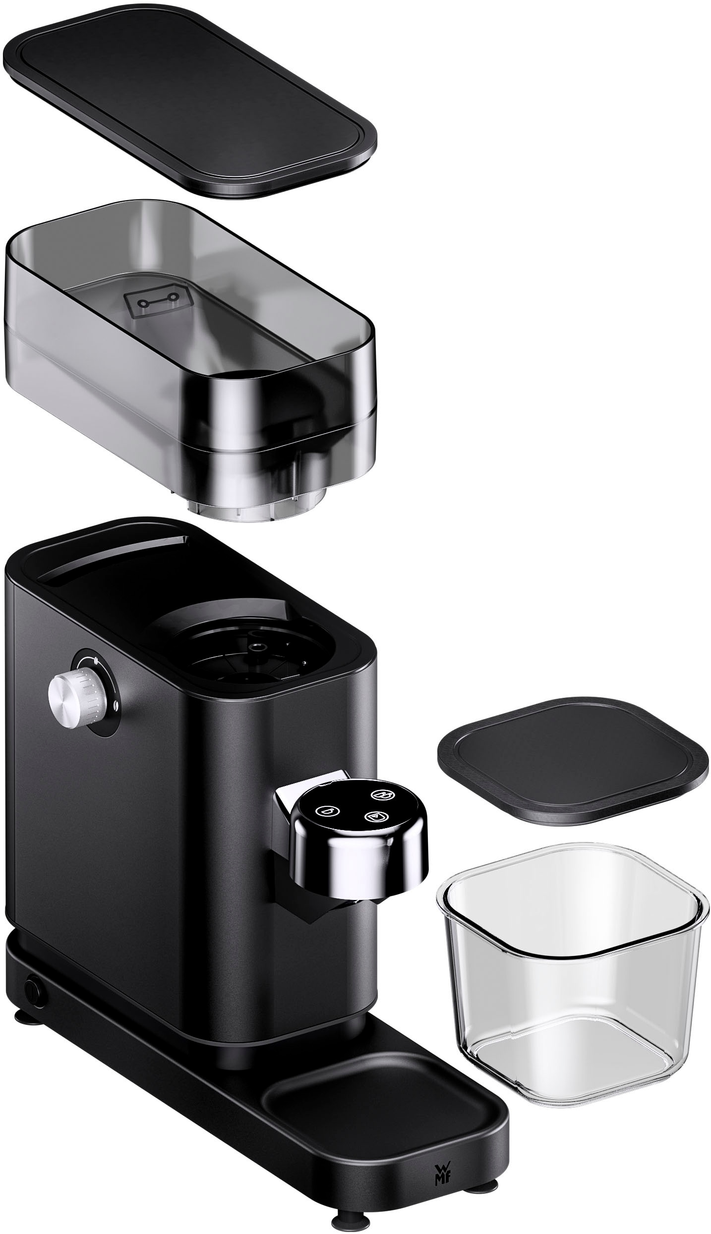 WMF Kaffeemühle »Lumero«, 150 W, Kegelmahlwerk, 180 g Bohnenbehälter, 40 Mahlgrade, Edelstahlmahlwerk, LED-Display, 150 Watt, Cromargan
