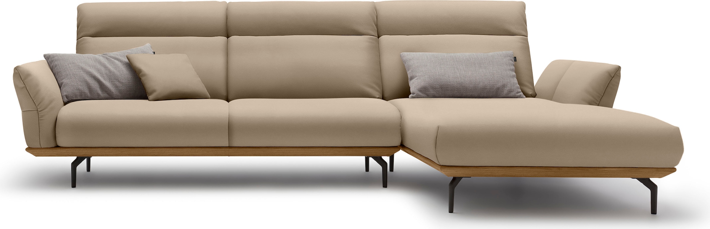 Creation BY ROLF BENZ Ecksofa »CR.460«, Sockel in Nussbaum, Winkelfüße in U günstig online kaufen