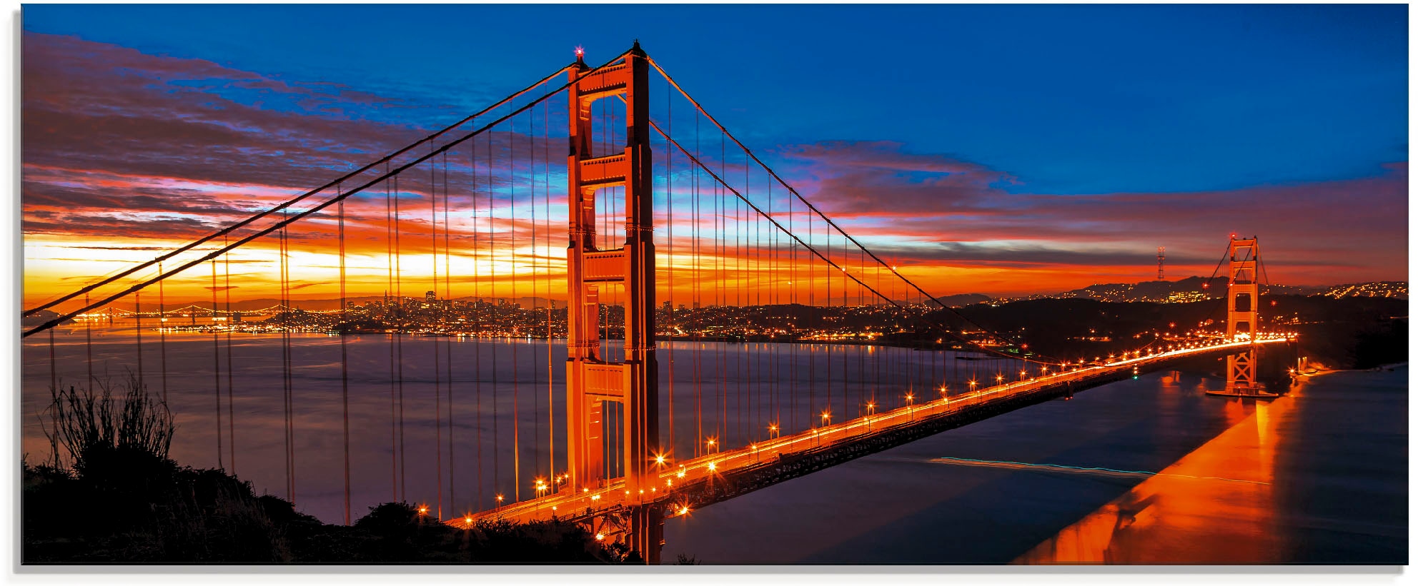 Artland Glasbild »The Golden Gate Bridge am frühen Morgen«, Brücken, (1 St. günstig online kaufen