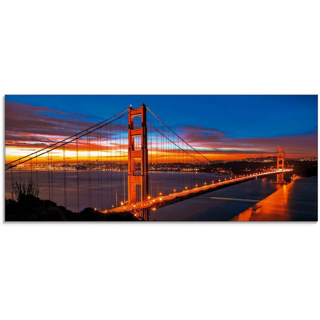 Artland Glasbild »The Golden Gate Bridge am frühen Morgen«, Brücken, (1 St.)