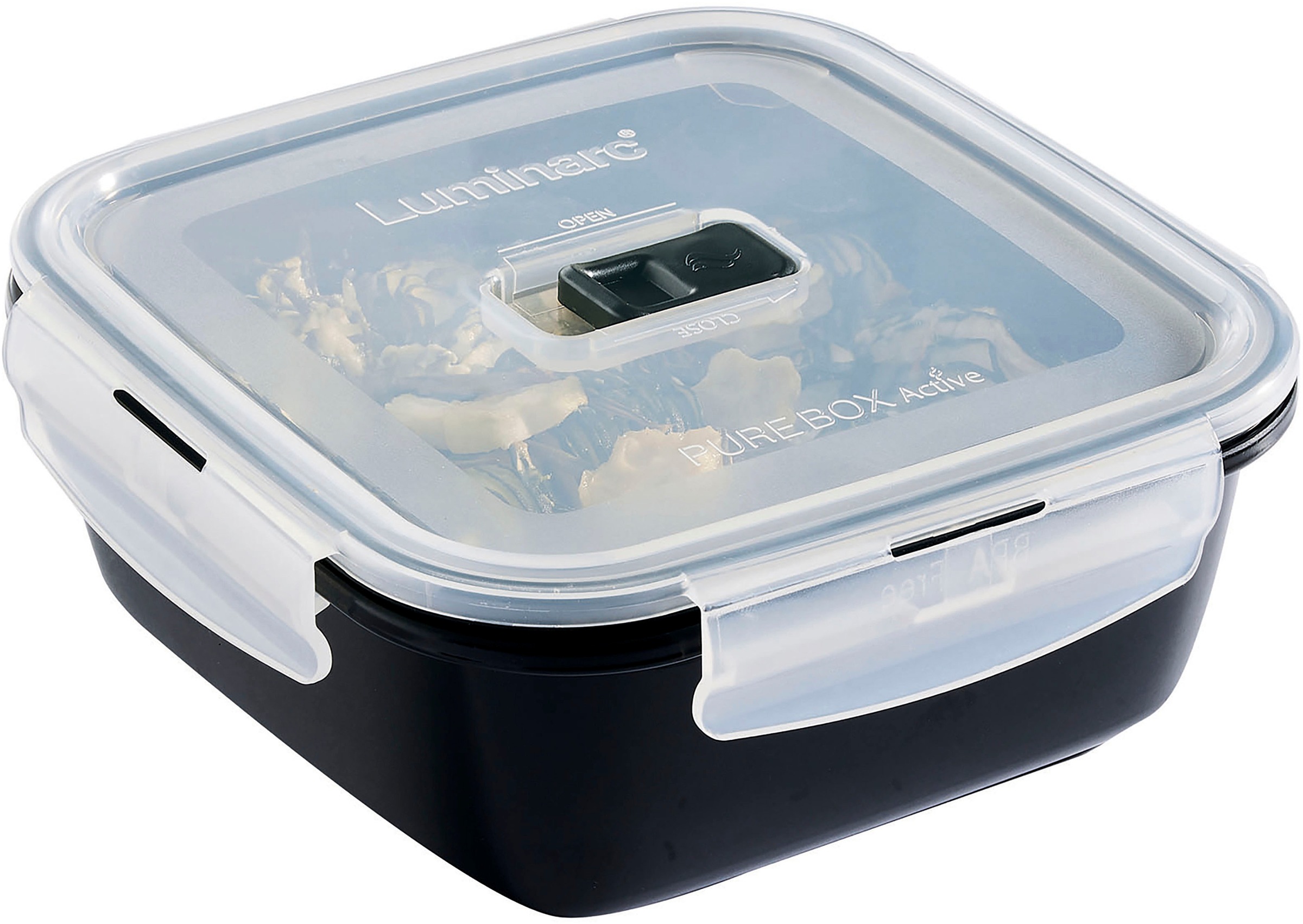 Luminarc Frischhaltedose »Black Box«, (Set, 4 tlg.), Luft- und wasserdicht/ Clip & Close Verschluss, 82 cl, 76 cl, 2x122 cl