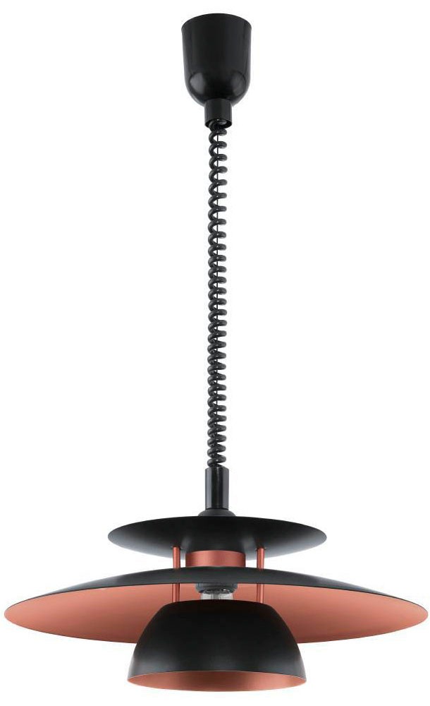 EGLO Hängeleuchte »BRENDA Pendellampe, E27, Kunststoff und Stahl, Esszimmerlampe, Lampe«, 1 flammig, Leuchtmittel E27 | ohne Leuchtmittel, Hängeleuchte, Esszimmer, H110 x Ø43 cm, schwarz, kupfer,
1X60W exkl.