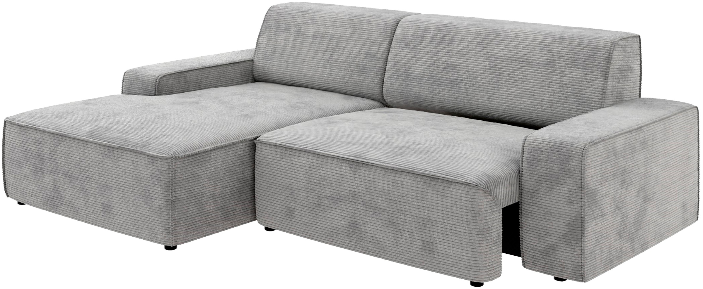 TRENDMANUFAKTUR Ecksofa »Graz, wahlweise mit Sitzvorschub und Bettkasten, L-Form, Breite 246 cm«, in Cord-, haustierfreundlichem LEO Struktur- oder LUMOS-3D-Bezug