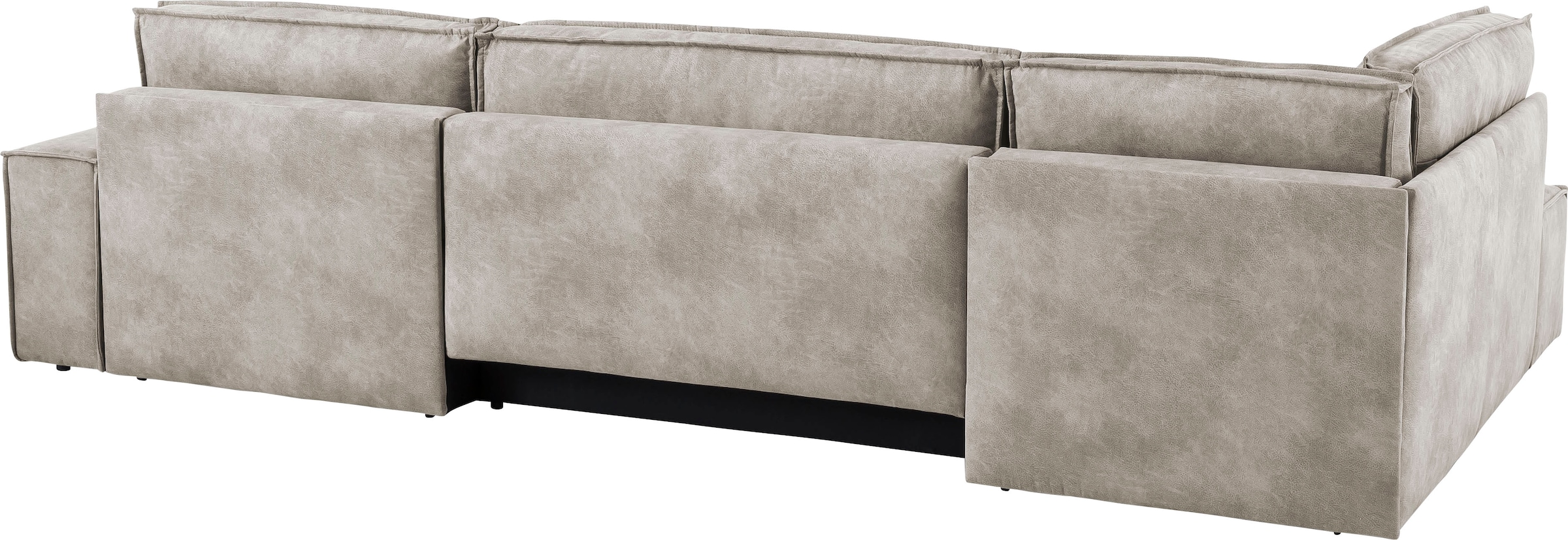 Home affaire Wohnlandschaft »SHERWOOD 329 cm, U-Form, Schlafsofa,«, Schlaffunktion m. Bettkasten (194x139 cm), Cord, Vintage, Samtvelours