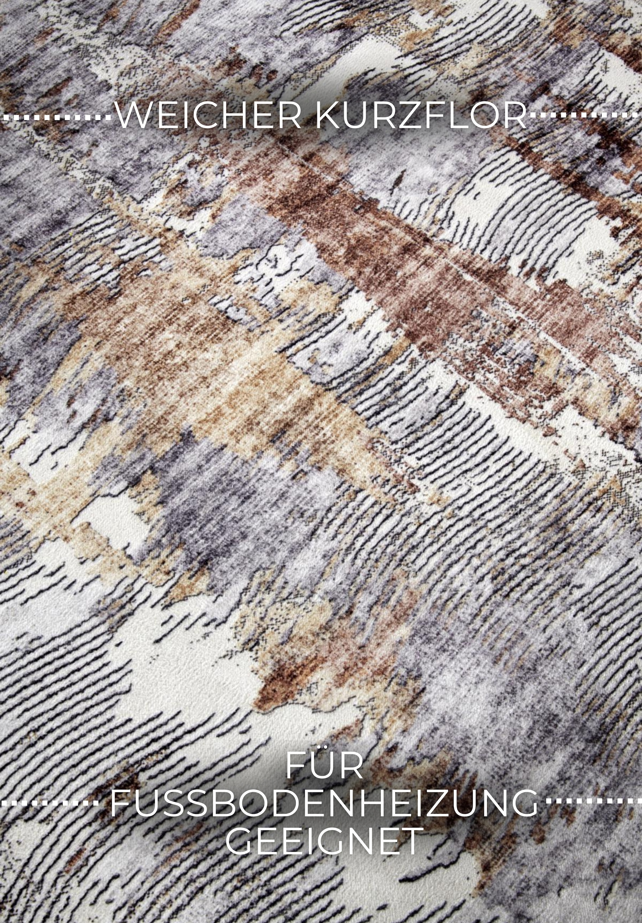 ELLE DECORATION Teppich »Malard«, rechteckig, 5 mm Höhe, Kurzflor, Anti Rutsch, Vintage, Modern, Wohnzimmer, Flur