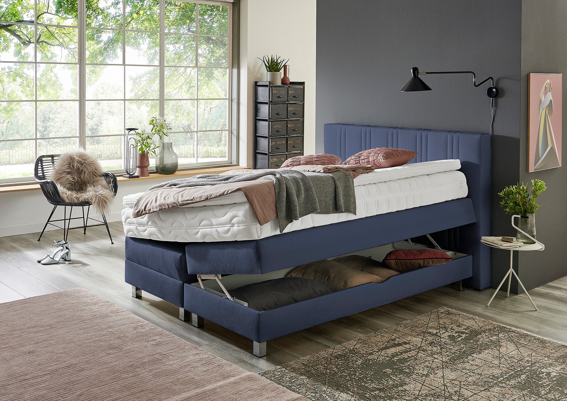 Westfalia Schlafkomfort Boxspringbett, wahlweise mit Bettkasten und Topper