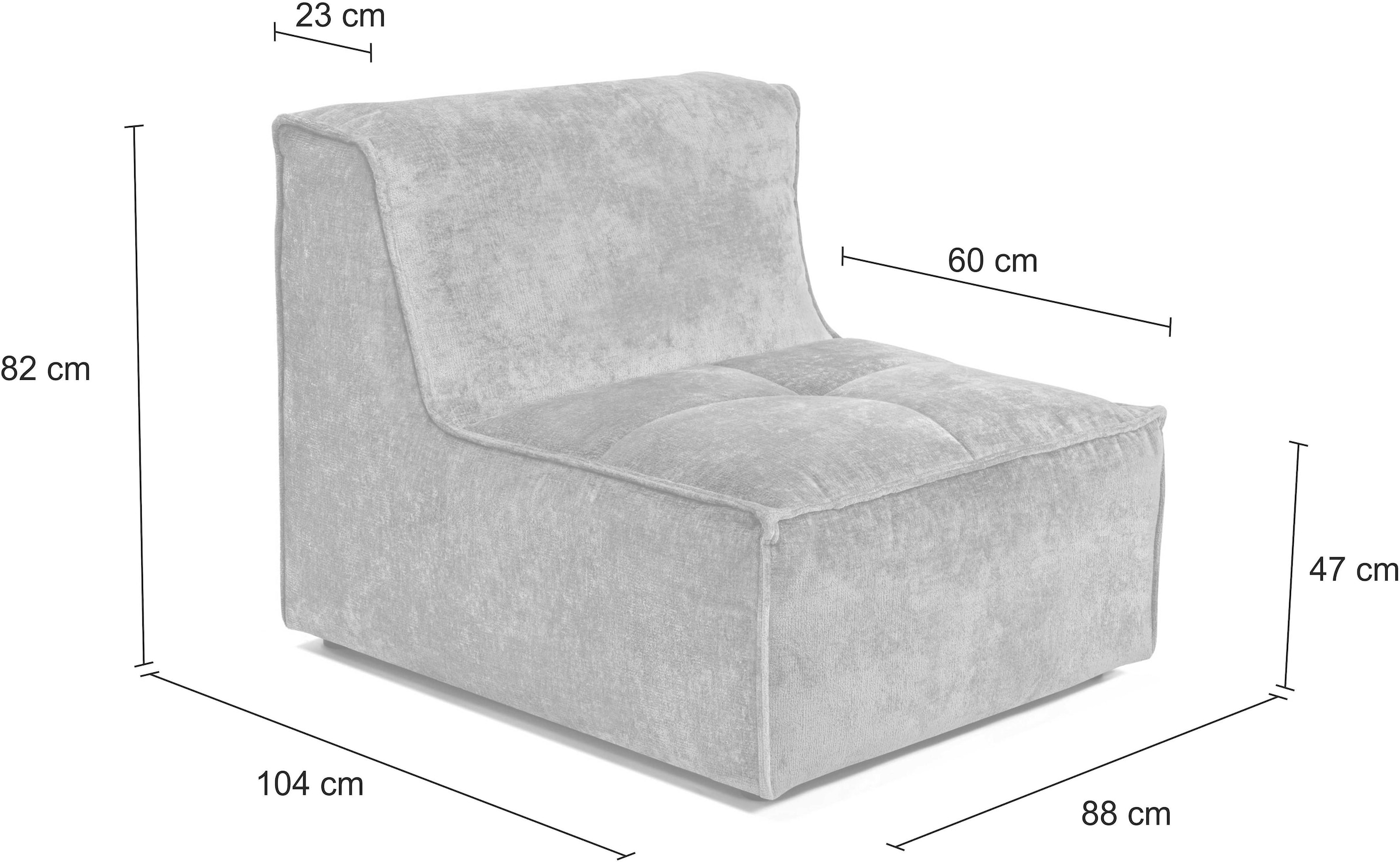 Sofa-Mittelelement individuelle »Monolid«, Modul für als Zusammenstellung St.), separat verwendbar, bestellen RAUM.ID (1 oder
