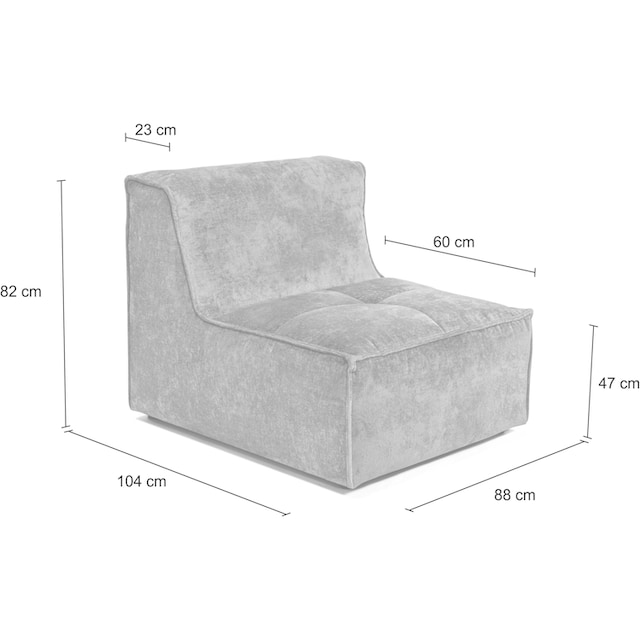 RAUM.ID Sofa-Mittelelement »Monolid«, (1 St.), als Modul oder separat  verwendbar, für individuelle Zusammenstellung bestellen