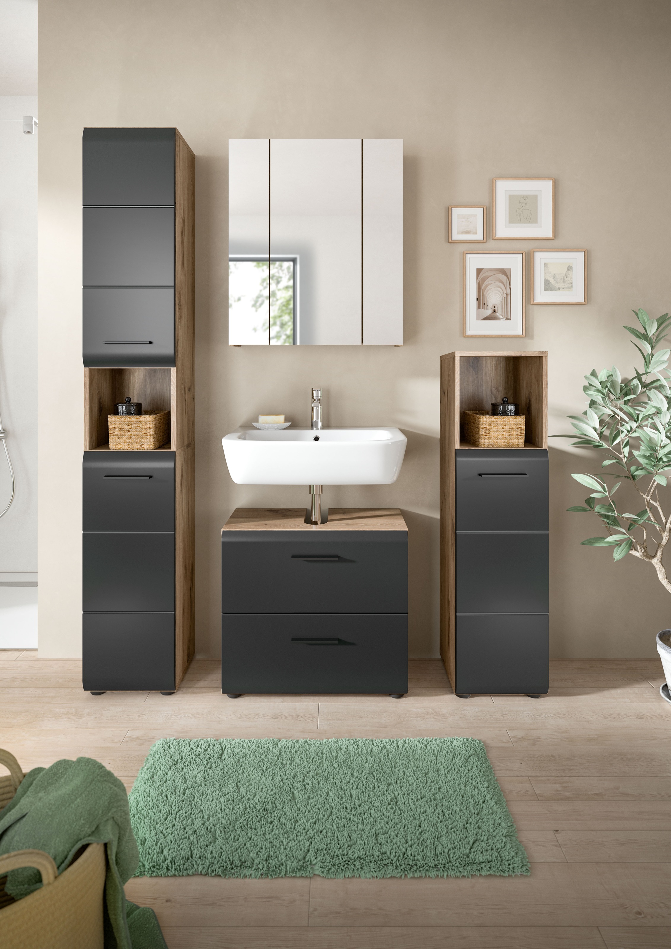 INOSIGN Badezimmer-Set Set, 4 Stk. tlg. Florenz, Badkombination 4-tlg. Nox günstig online kaufen