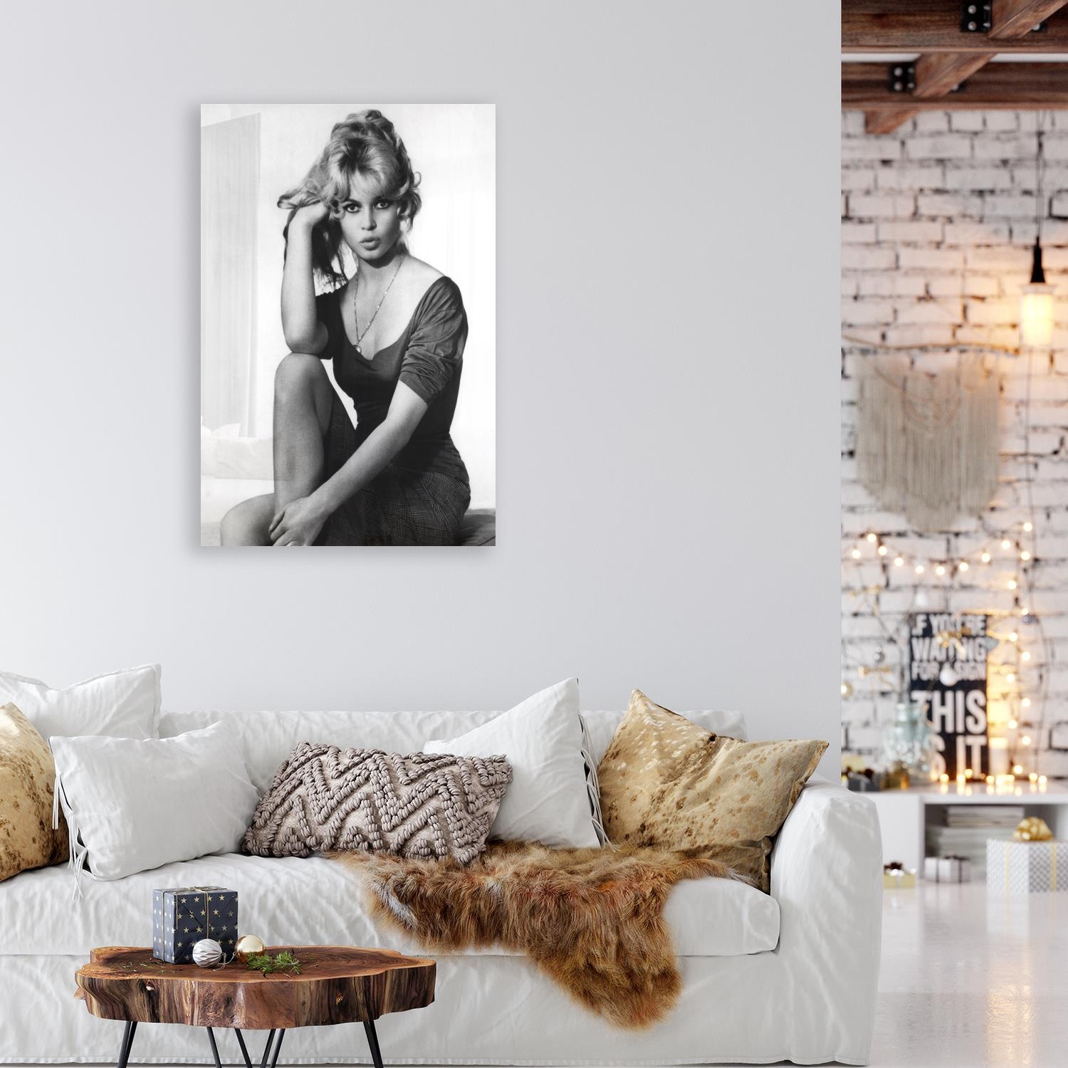 queence Acrylglasbild »Brigitte Bardot«, Schwarz-Weiß-Frau-Stars-Portrait-F günstig online kaufen