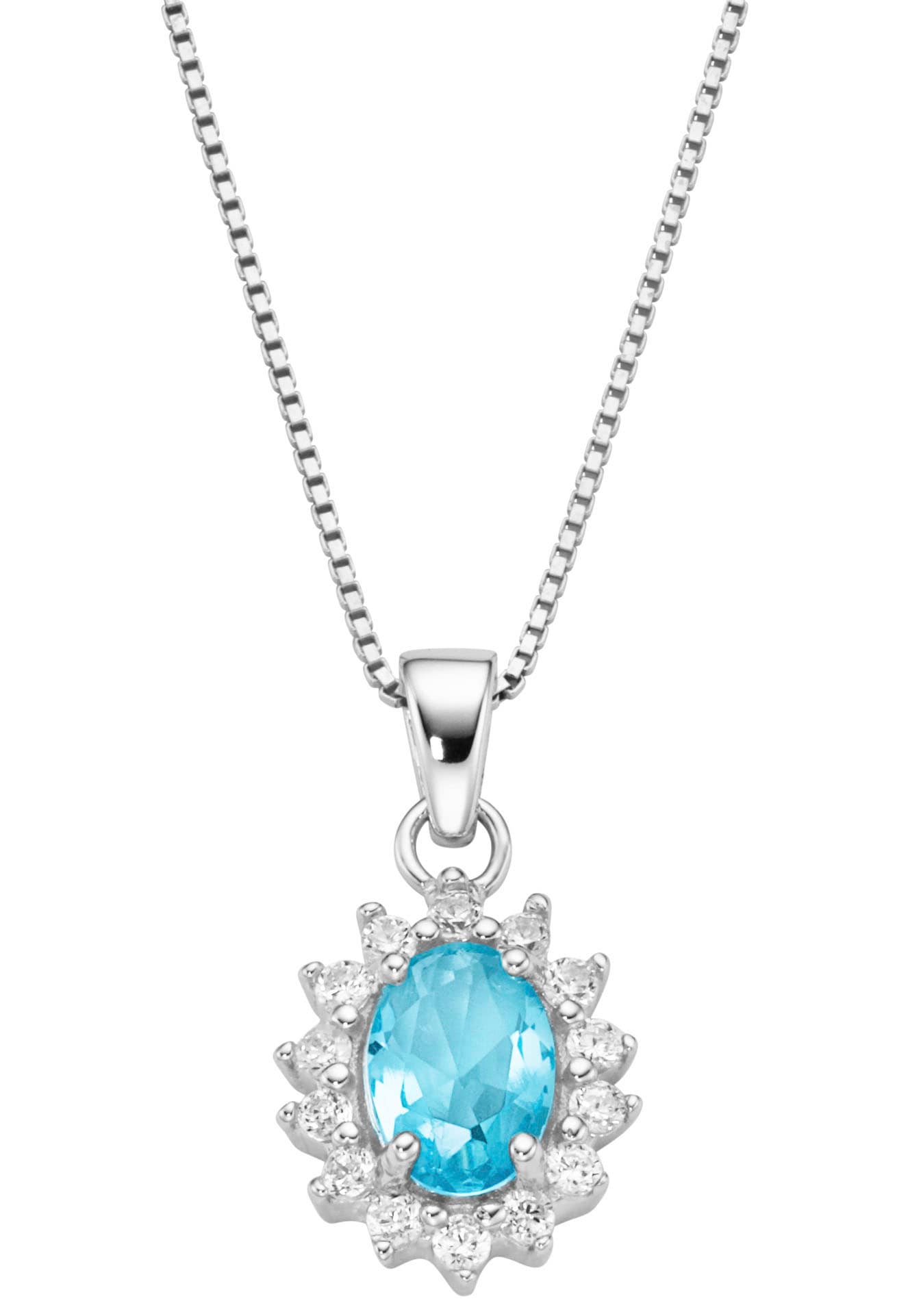 Firetti Kette mit Anhänger »Schmuck Geschenk Silber 925 Halsschmuck Halskette Venezianer Blüte« mit Kristallstein, Zirkonia (synth.)