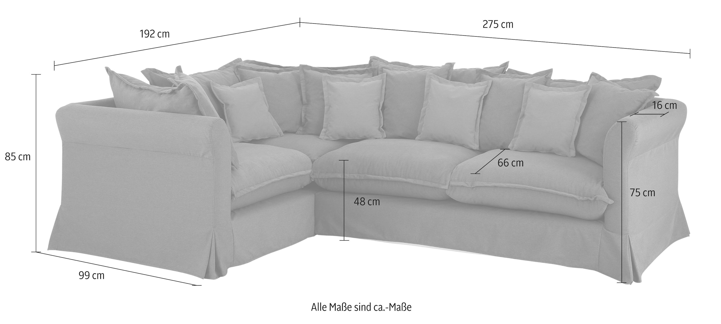 Home affaire Ecksofa "Luise L-Form", mit vielen losen Kissen und abnehmbare günstig online kaufen