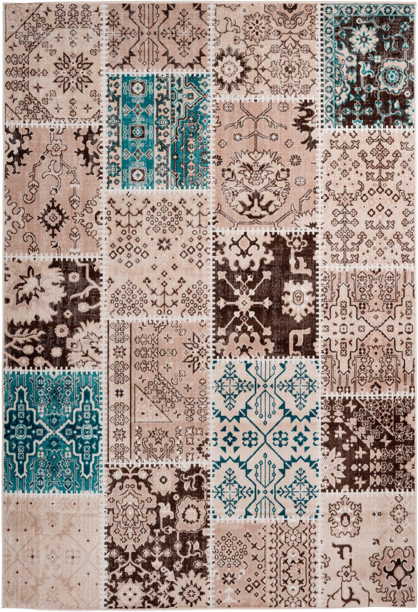 calo-deluxe Teppich »Ruzica-404«, rechteckig, 6 mm Höhe, Flachgewebe, Vintage Design, Wohnzimmer