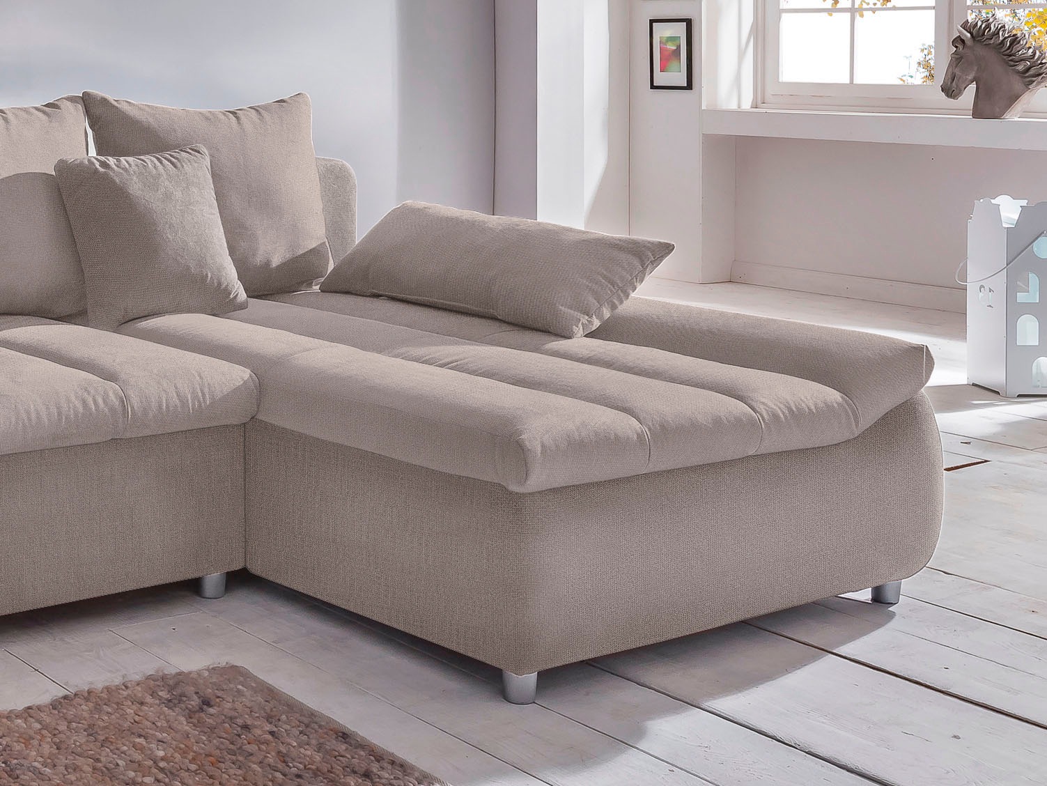 Home affaire Ecksofa »Imola, bequem, aktuelle Steppung im Sitz, L-Form, Bre günstig online kaufen