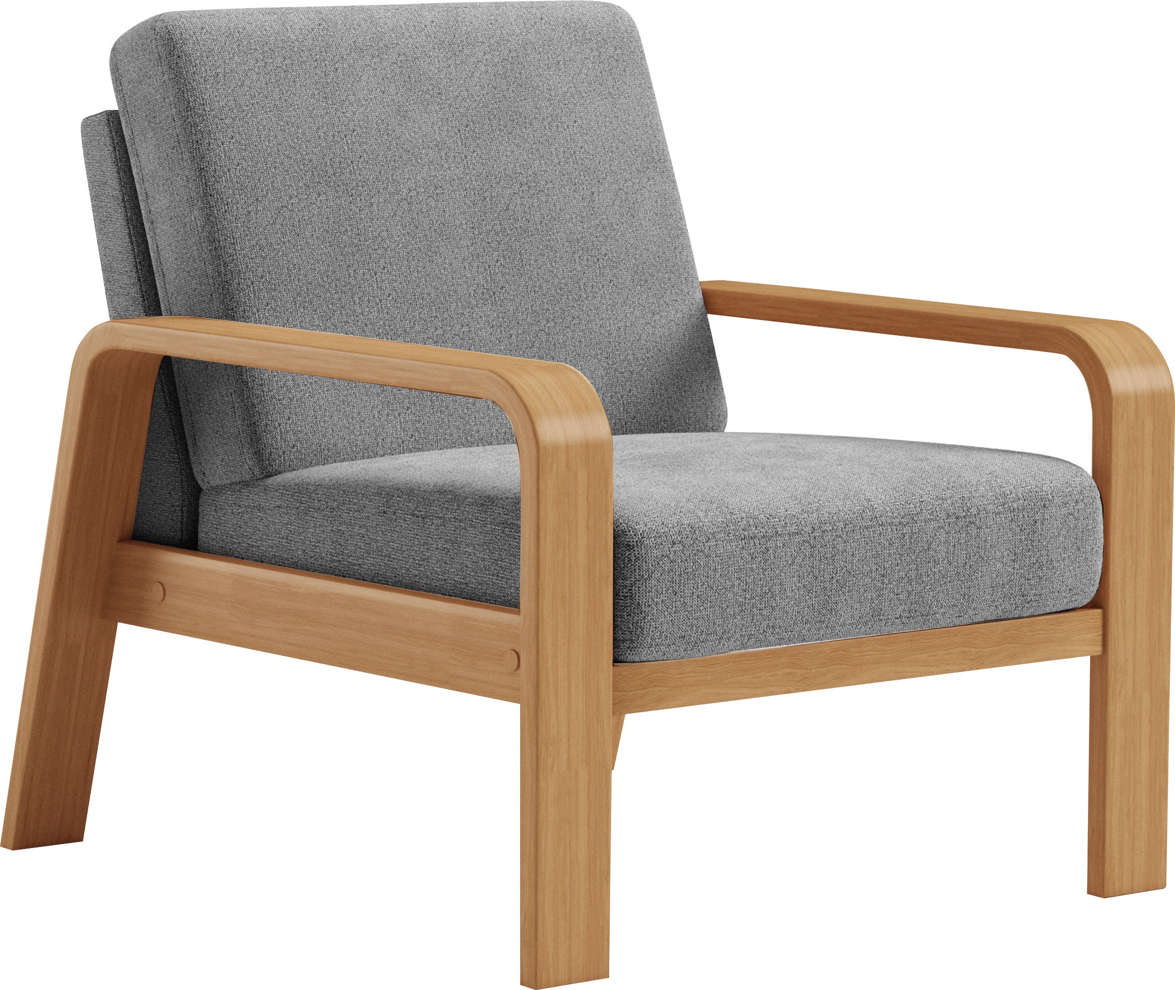 sit&more Sessel »Kolding«, Armlehnen aus eichefarbigem Buchenholz, verschiedene Bezüge und Farben