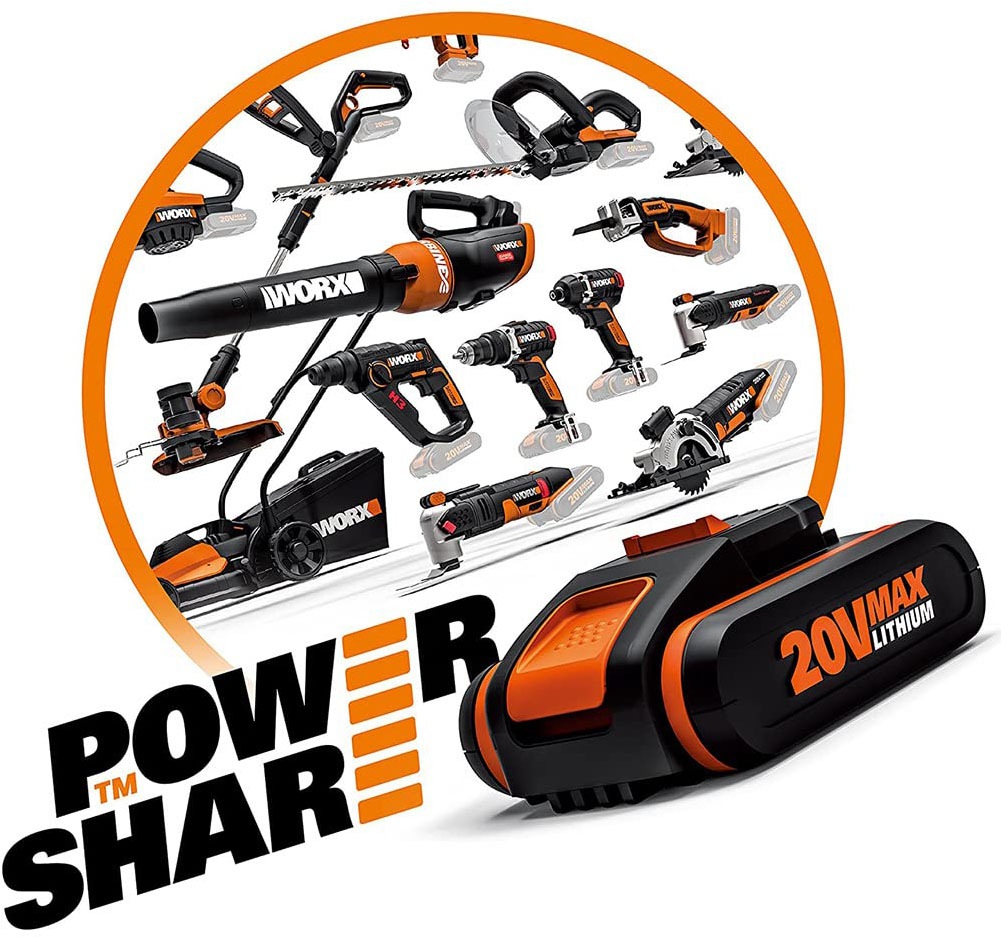 Worx Werkzeug-Akku-Ladetechnik »WA3883 Dual-Ladegerät«, 4000 mA, gleichzeitiges Aufladen, 2 Lademodi, für alle PowerShare