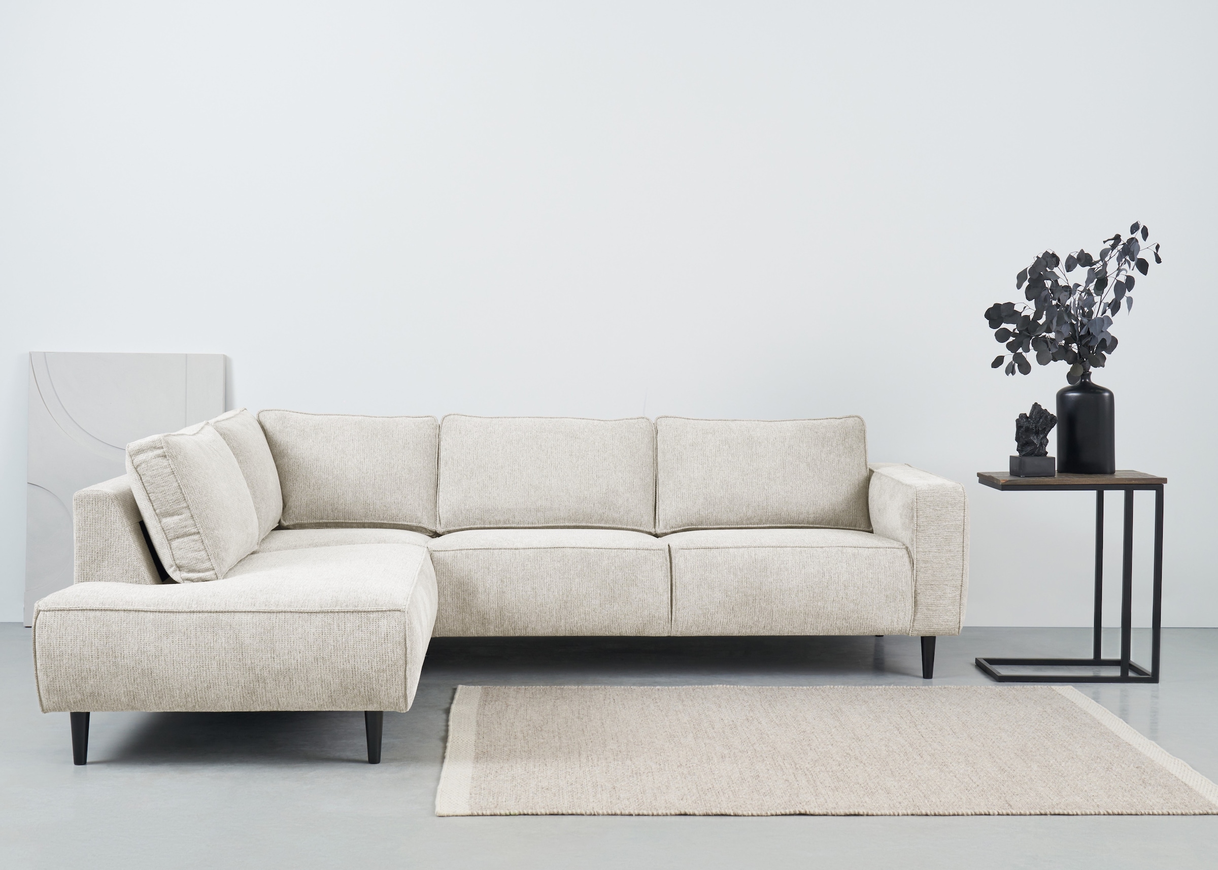 Places of Style Ecksofa "Fumone, Lederoptik oder Soft-Touch Chenille", Brei günstig online kaufen