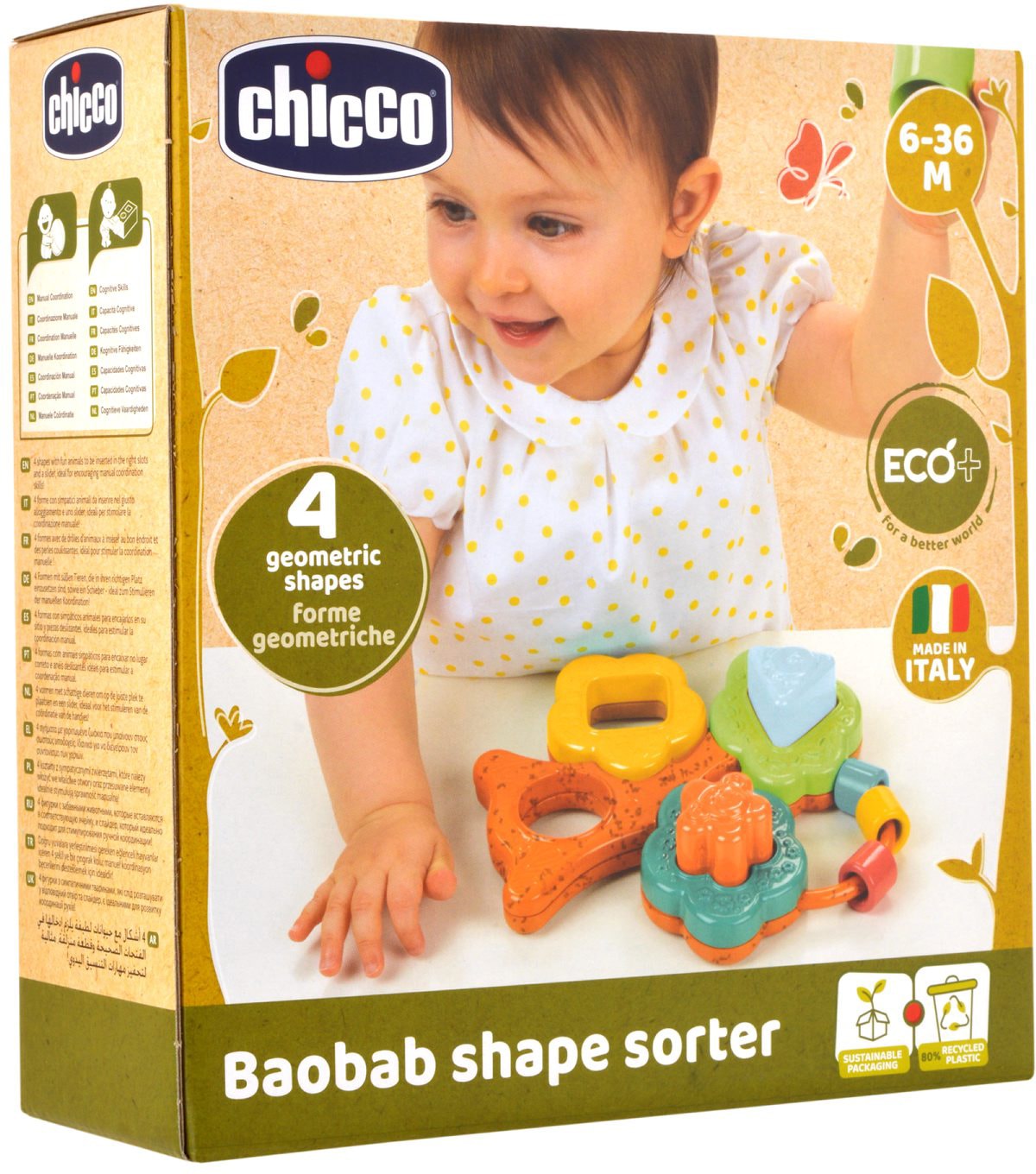 Chicco Lernspielzeug »Baobab Formensortierer«, teilweise aus recyceltem Material; Made in Europe
