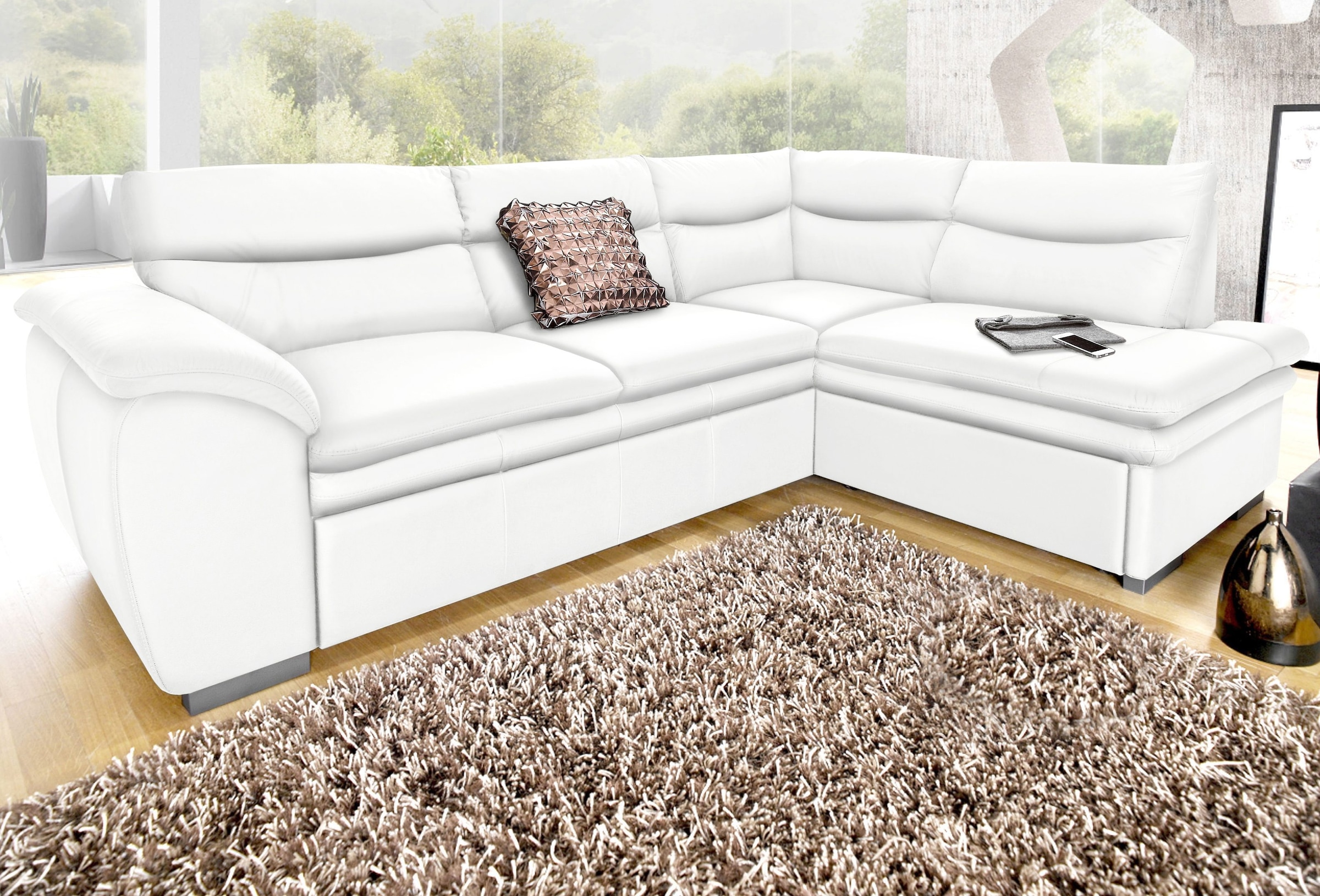 COTTA Ecksofa »Leandra L-Form«, wahlweise mit Bettfunktion & Bettkasten günstig online kaufen