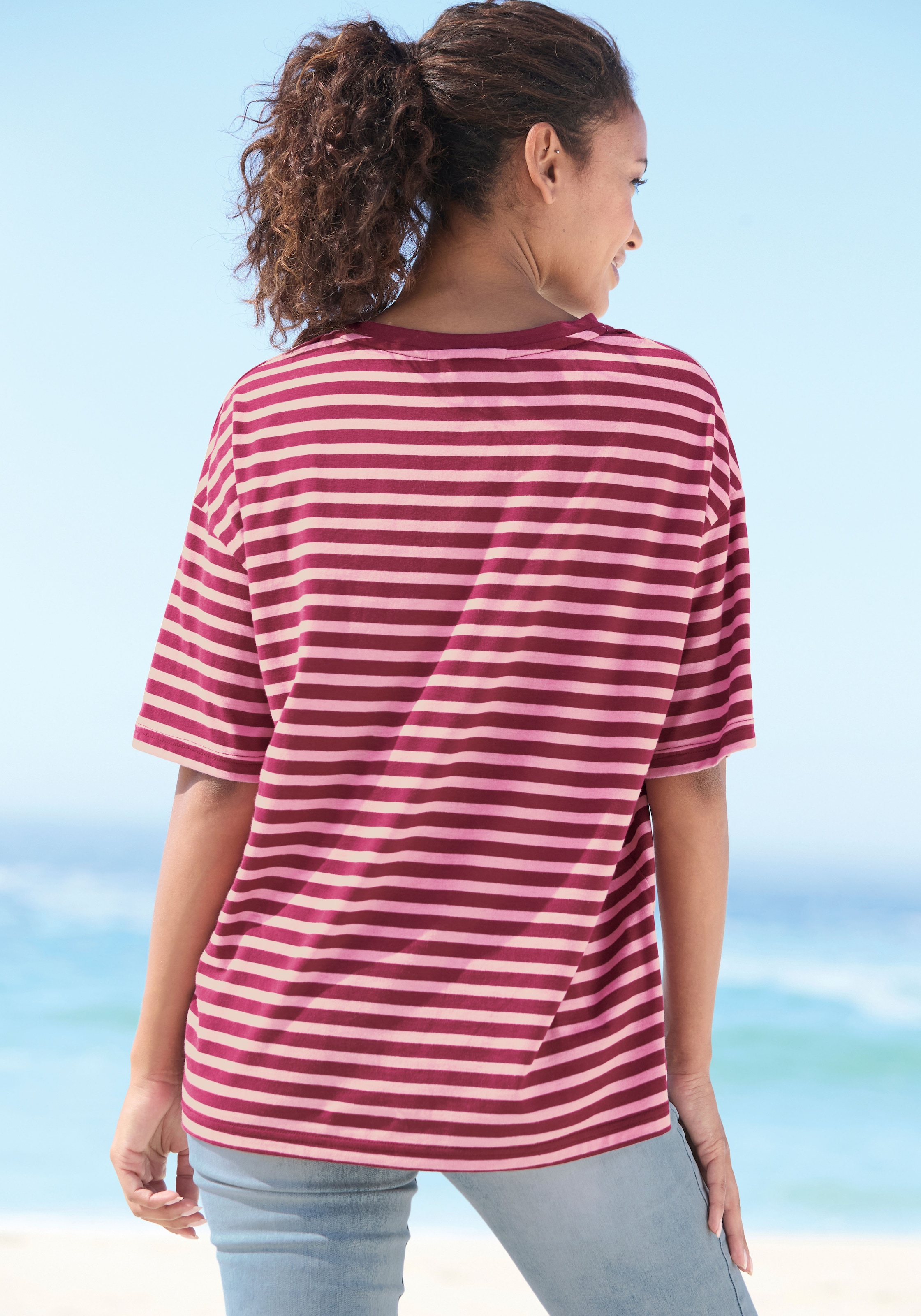 Elbsand T-Shirt mit halblangen Ärmeln uns Streifenoptik