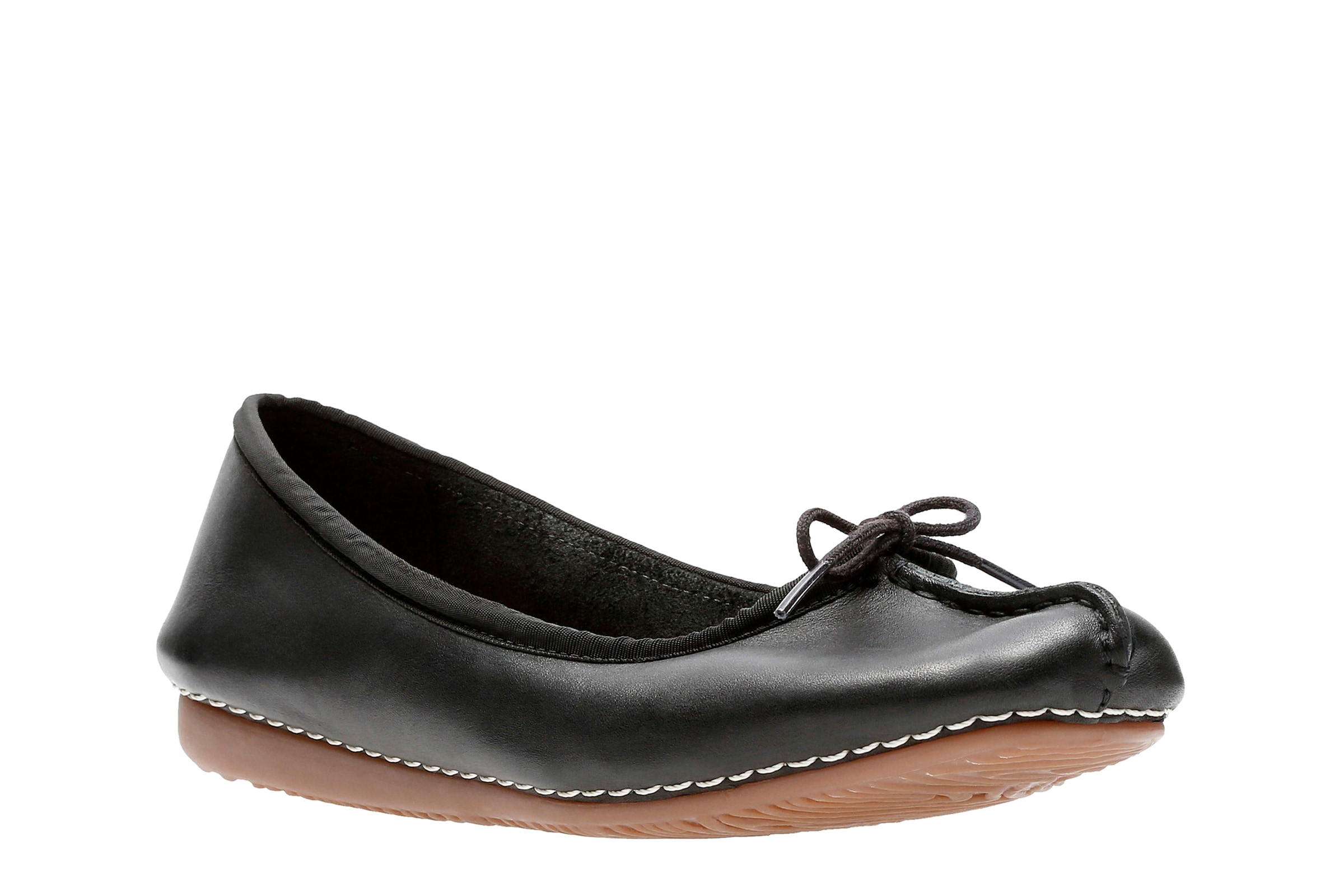 Clarks Ballerina »Freckle Ice«, Slipper, Flats, Flats, Slipper mit Schleifchen