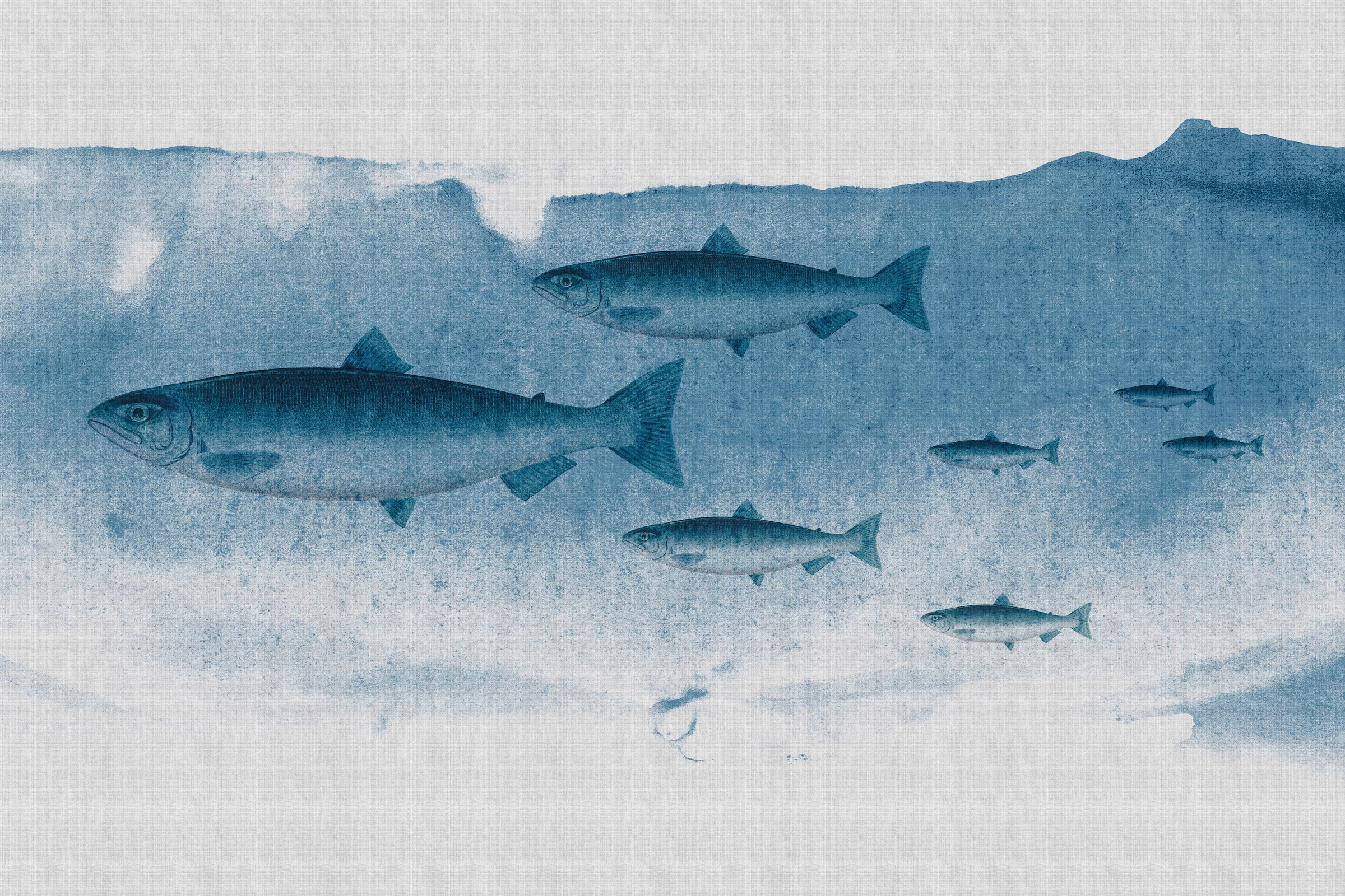 A.S. Création Leinwandbild »into the blue«, Kunst-Tiere-Kinder, (1 St.), Keilrahmen Unterwasser Welt Fische Leinwand-Bild Wohnzimmer modern
