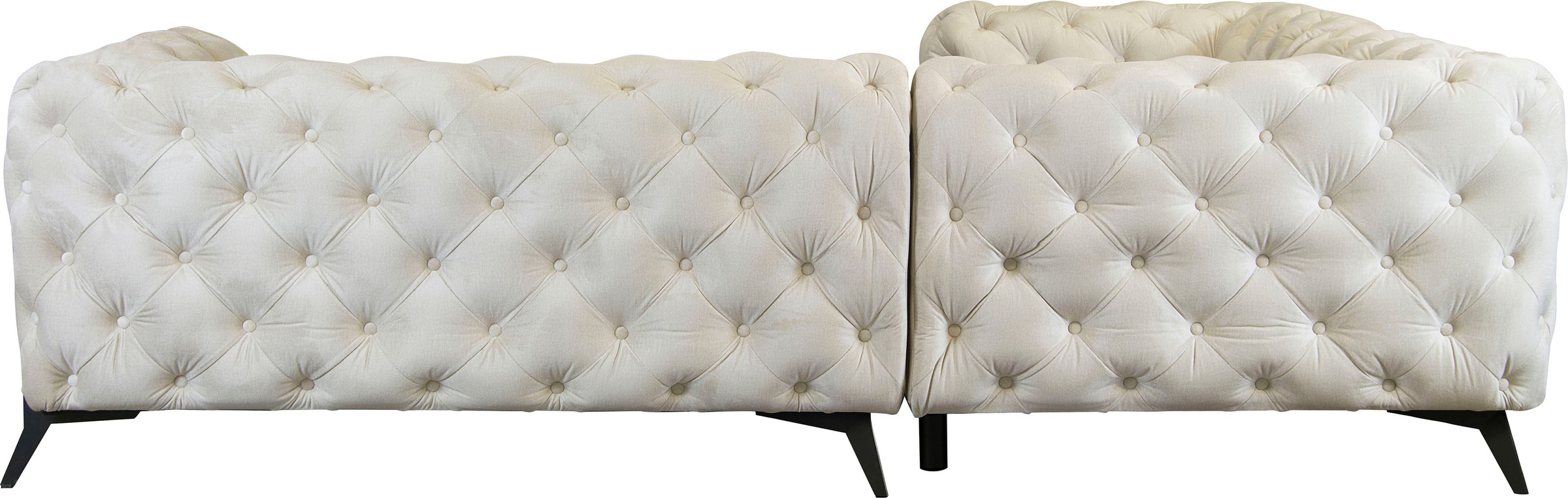 Leonique Chesterfield-Sofa »Amaury L-Form«, moderne Chersterfield-Optik, Breite 262 cm, Fußfarbe wählbar