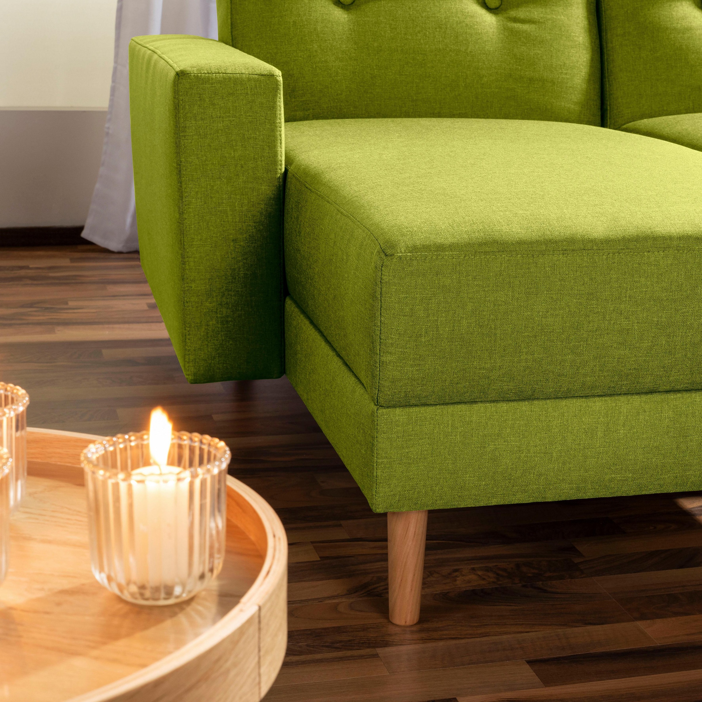 Max Winzer® Ecksofa »Just Chill«, Schlafsofa mit Recamiere, Rückenverstellung, inklusive Stauraumhocker