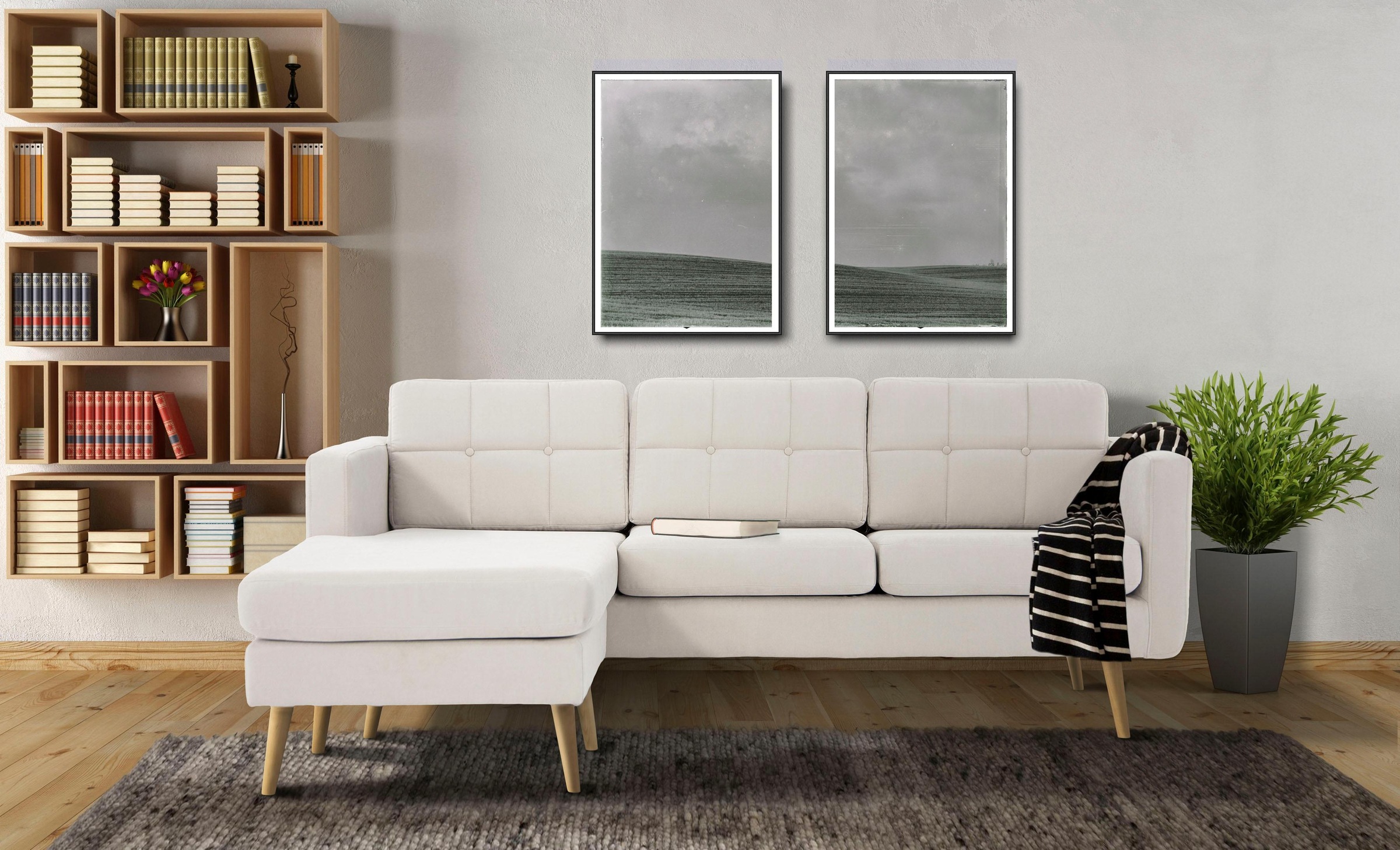 Home affaire Ecksofa »Brest L-Form«, mit Knopfheftung und Steppung im Rücke günstig online kaufen