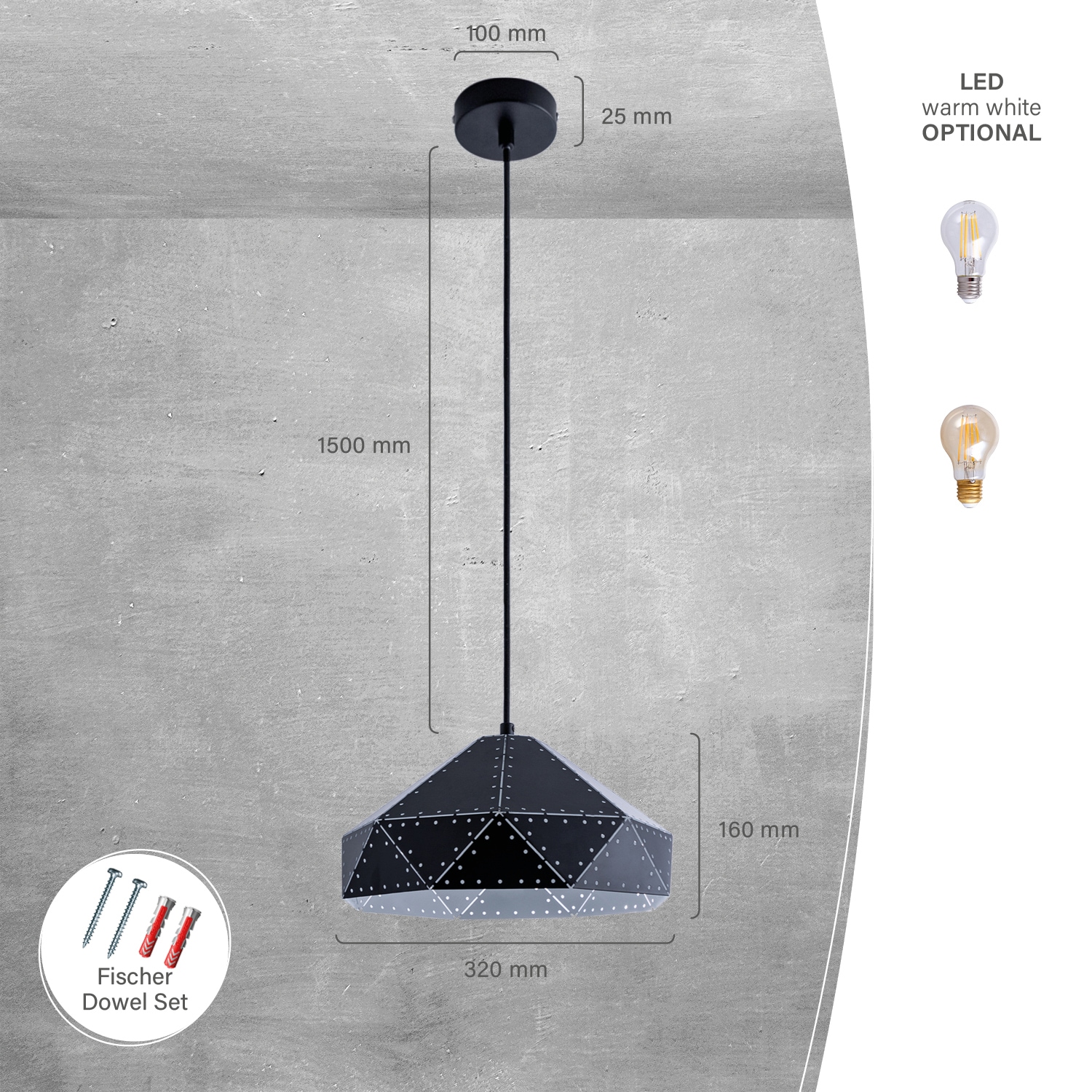 Paco Home Pendelleuchte »SAYID«, 1 flammig, Leuchtmittel E27 | ohne Leuchtmittel, Hängelampe Esszimmer Esstischlampe Steampunk Lampe Textilkabel E27
