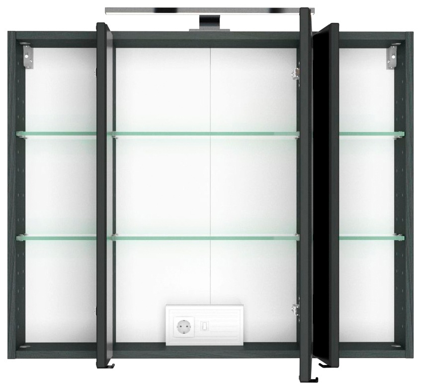 welltime Spiegelschrank »Baabe«, Breite 80 cm, mit 3D-Effekt, dank 3 Spiegeltüren
