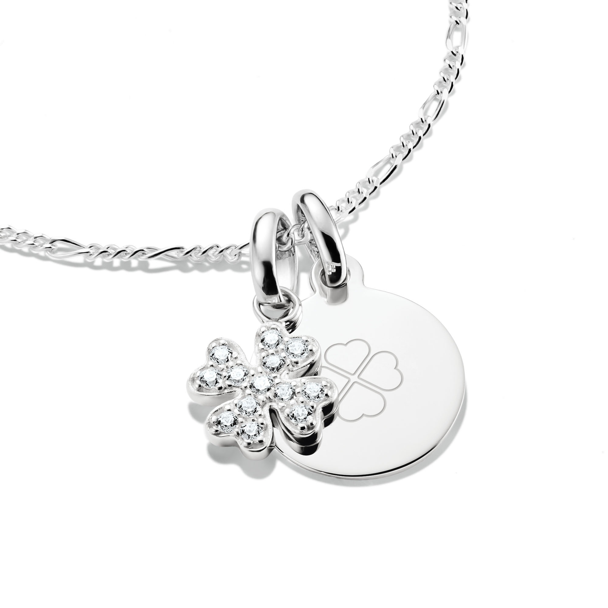THOMAS SABO Charm-Einhänger »Charm Glücksklee Pavé - Connect, CC1281-051-14«, mit Zirkonia (synth.)