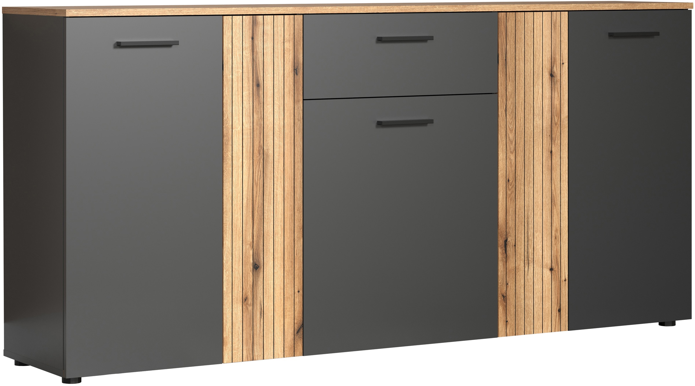 INOSIGN Kommode »Estepona«, Sideboard mit anpassbaren Türen mit Rillen-Optik