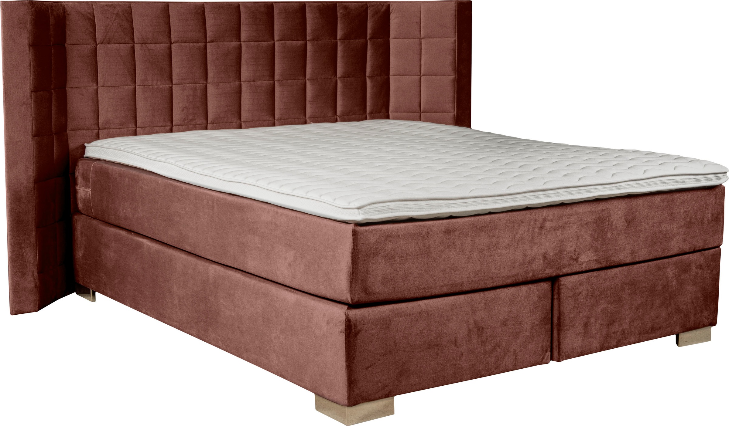 PLACES OF STYLE Boxspringbett "Piazza" mit Steppung und Kopfteil mit seitli günstig online kaufen