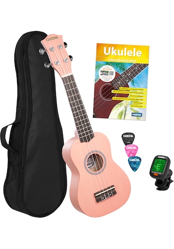 Cascha Ukulele »Sopran, Pink«, mit Tasche, Übungsheft, Plektren und Stimmgerät kaufen