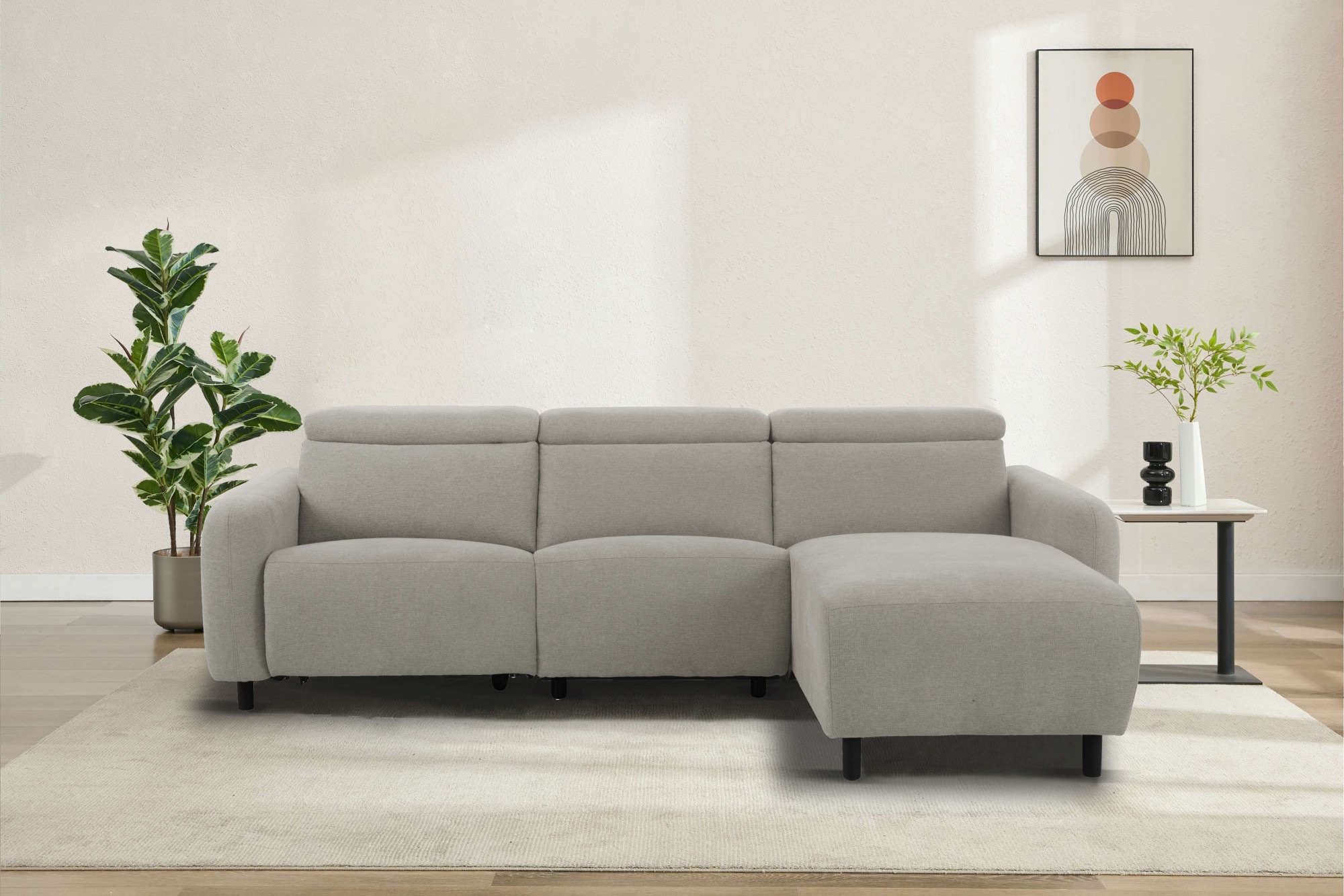 Home affaire Ecksofa »SKAANE Struktur, L-Form, 274 cm, manuelle u. elektris günstig online kaufen