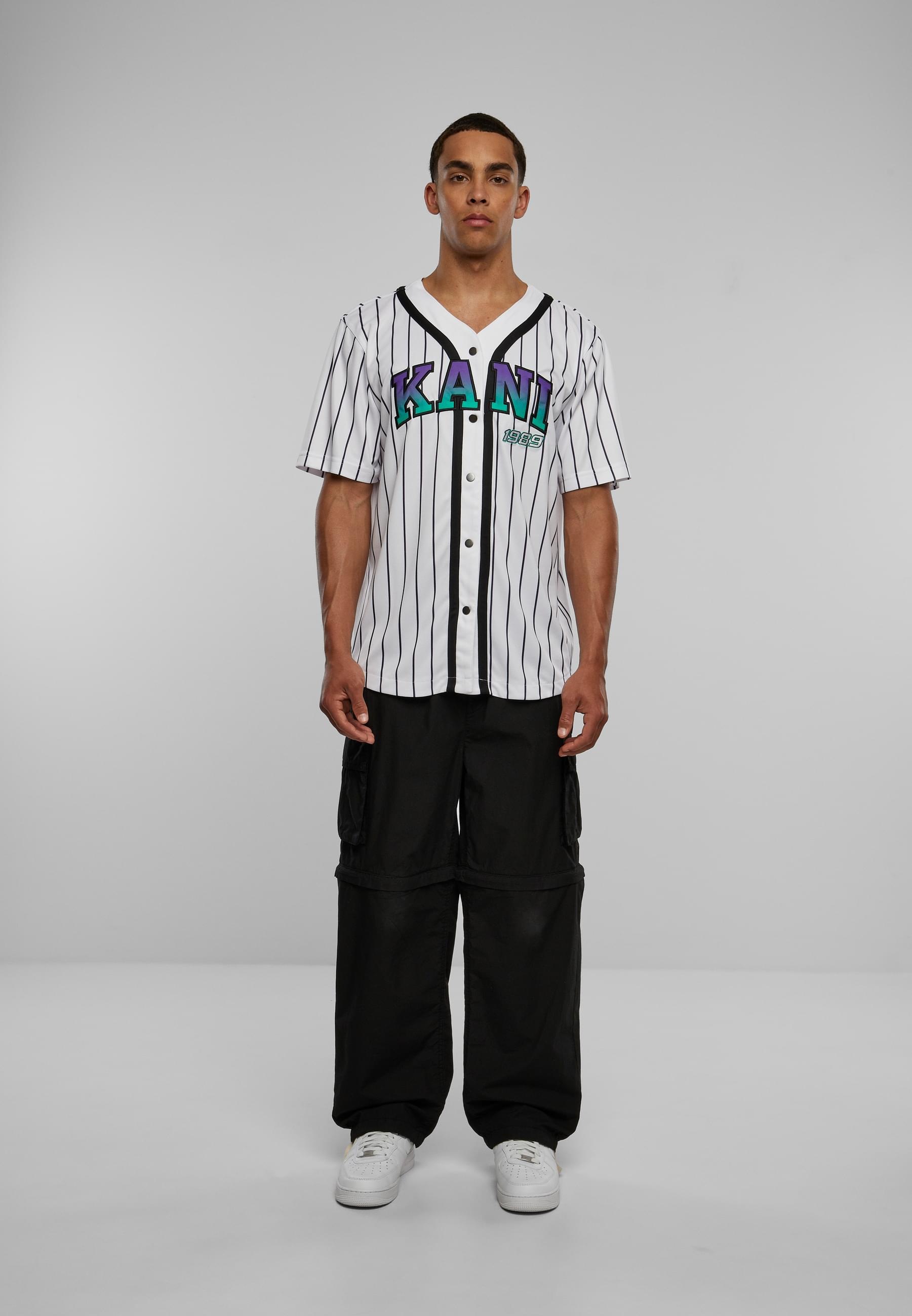 Karl Kani T-Shirt »Karl Kani Herren KM233-003-2 KK Serif Pinstripe Baseball Shirt« 1 Stk.