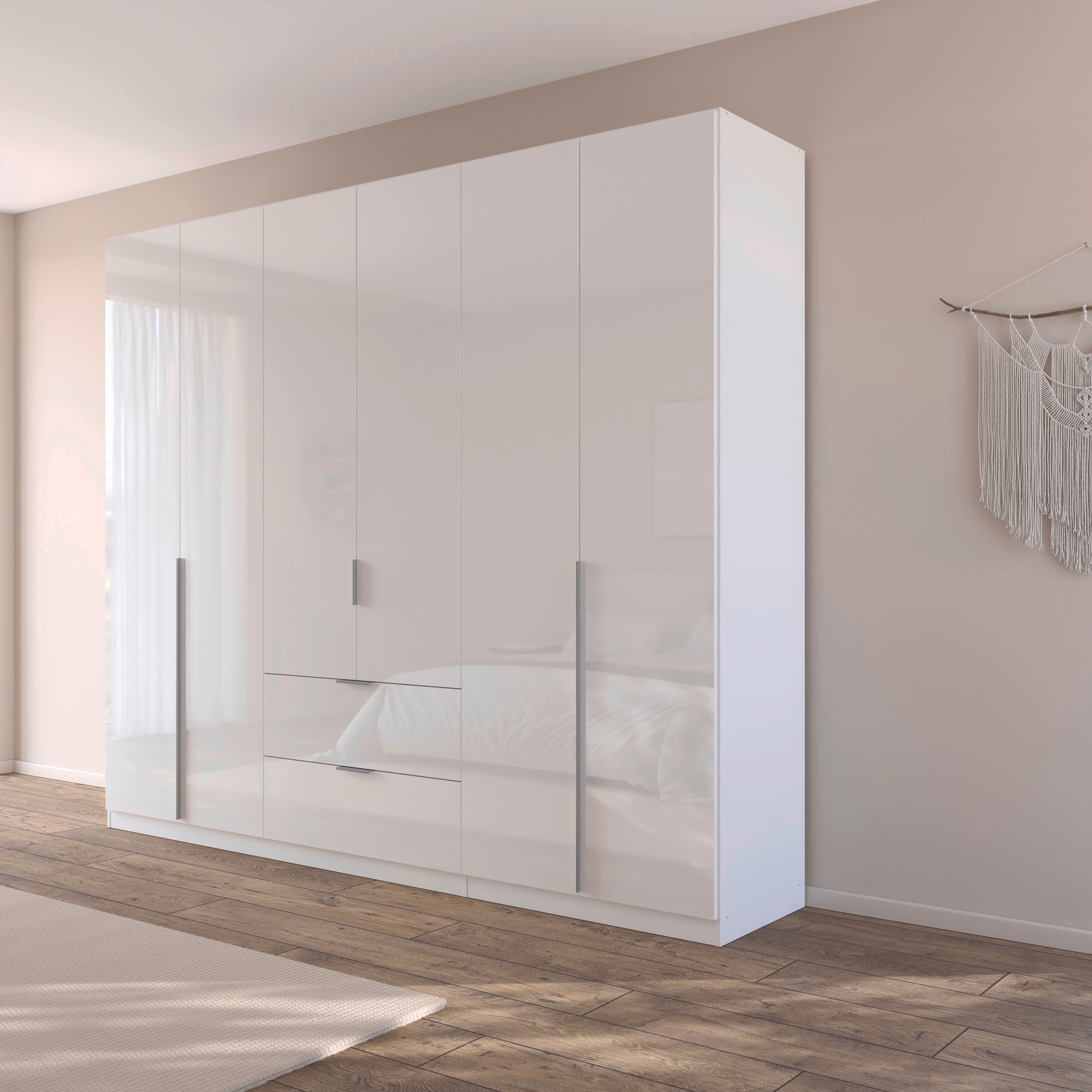 rauch Drehtürenschrank »Kleiderschrank Schrank Garderobe AGORDO mit Dekor- oder Hochglanzfront«, mit Außenschubkästen, in 6 Breiten und 2 Höhen MADE IN GERMANY