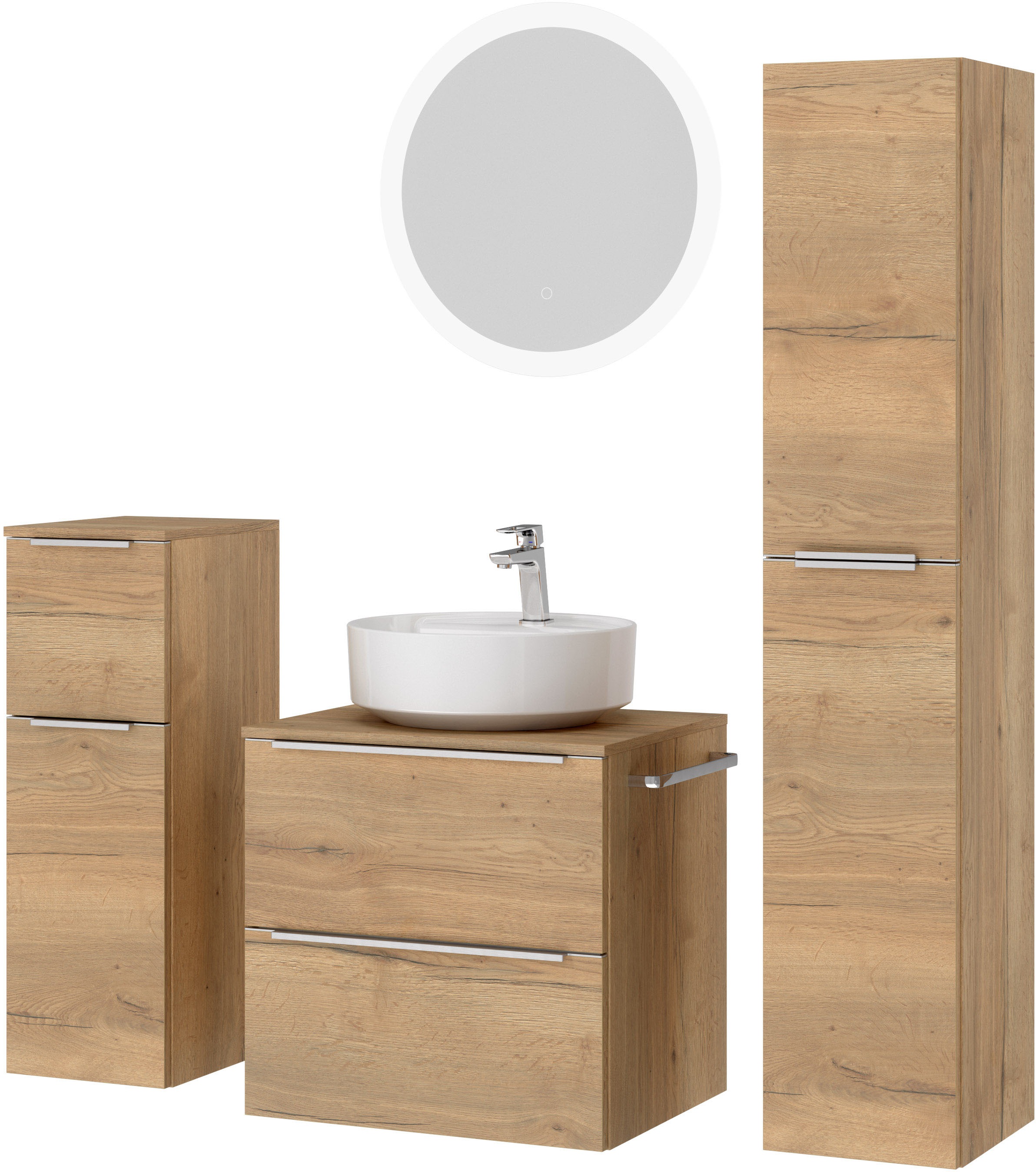 nobilia® Badmöbel-Set »Alvene«, (4 St., vormontiert, mit Soft-Close), inkl. günstig online kaufen