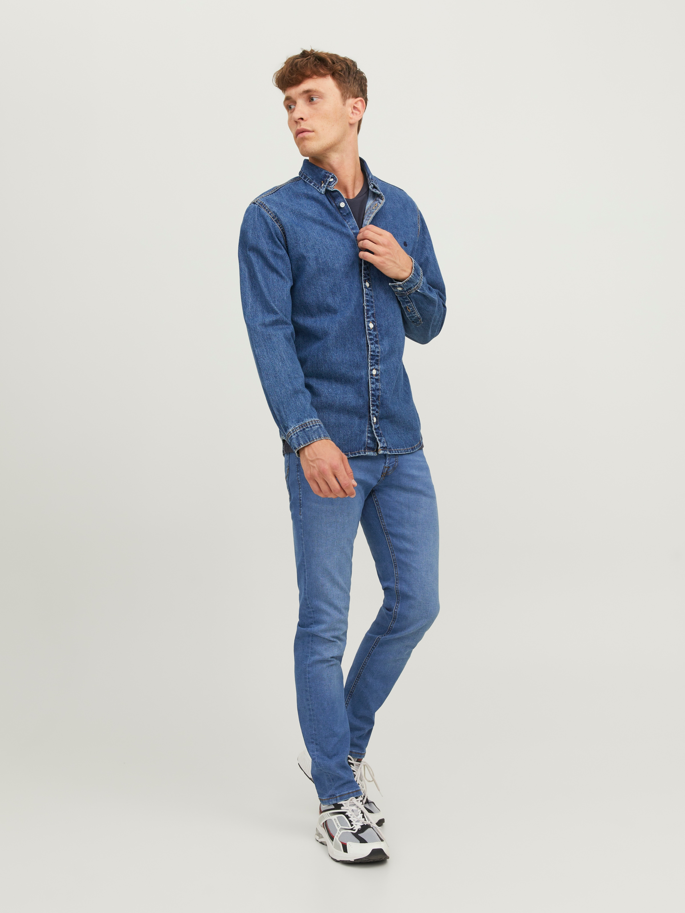 Jack & Jones Slim-fit-Jeans »JJIGLENN mit Used-Look und Stretchkomfort« Abriebeffekte, modisch, slim fit, Baumwollmischung