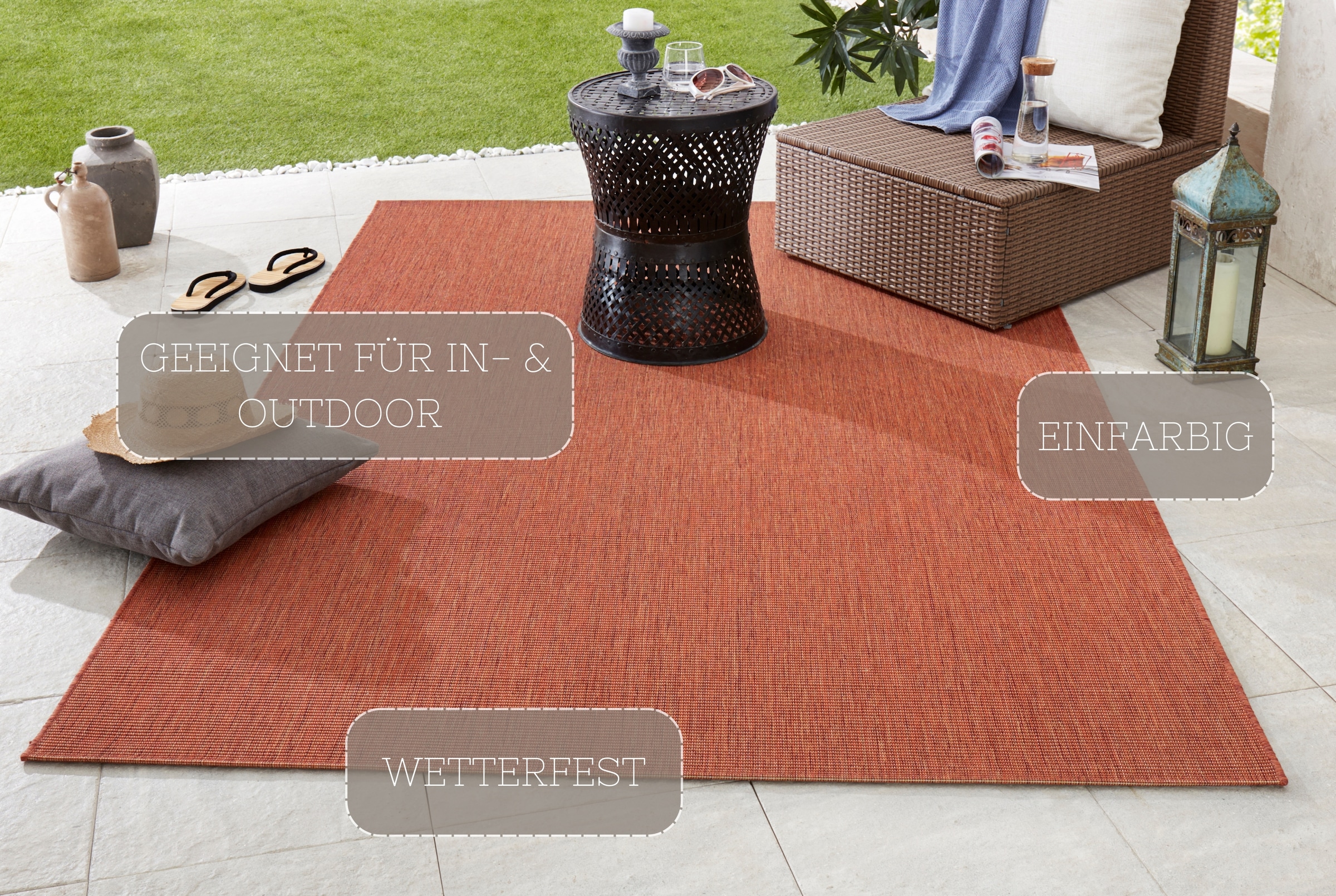 NORTHRUGS Teppich »Match«, rechteckig, 8 mm Höhe, In-& Outdoor, Kurzflor, L günstig online kaufen