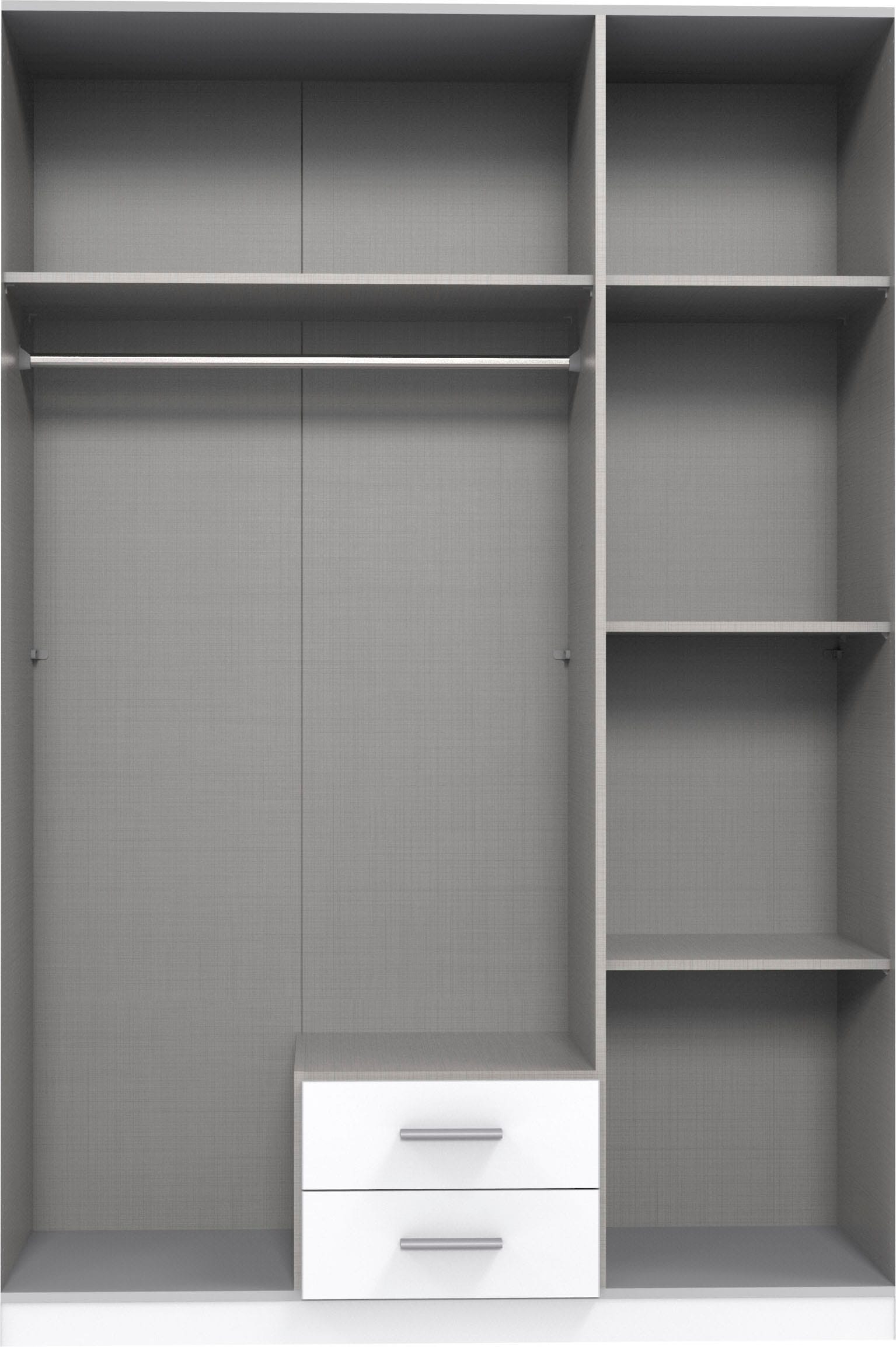 Wimex Kleiderschrank »Fulda, 135 oder 180/58/199cm, 2 Schubladen, Made in Germany«, (mit Kranzleiste), besonderer Look durch Multiplex Optik, mit oder ohne Glasauflage