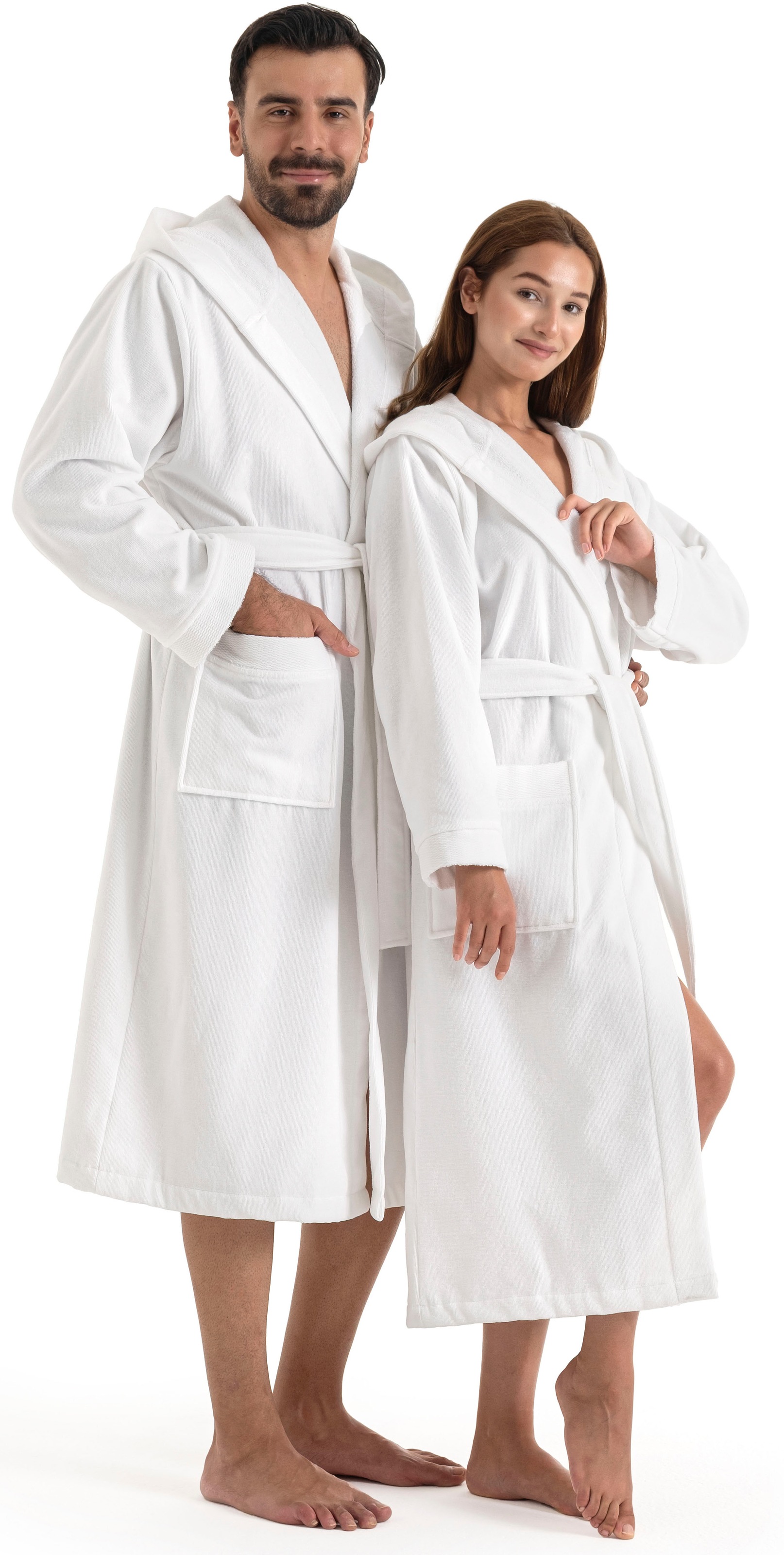 OTTO home Unisex-Bademantel »Fenya, 330 g/m², Premium, Hotelbademantel, Morgenmantel,  Sauna & Spa« 1 Stk. Reißverschlusstaschen, weich mit GRATIS-Zugabe: 1x Duschtuch 70x140 cm